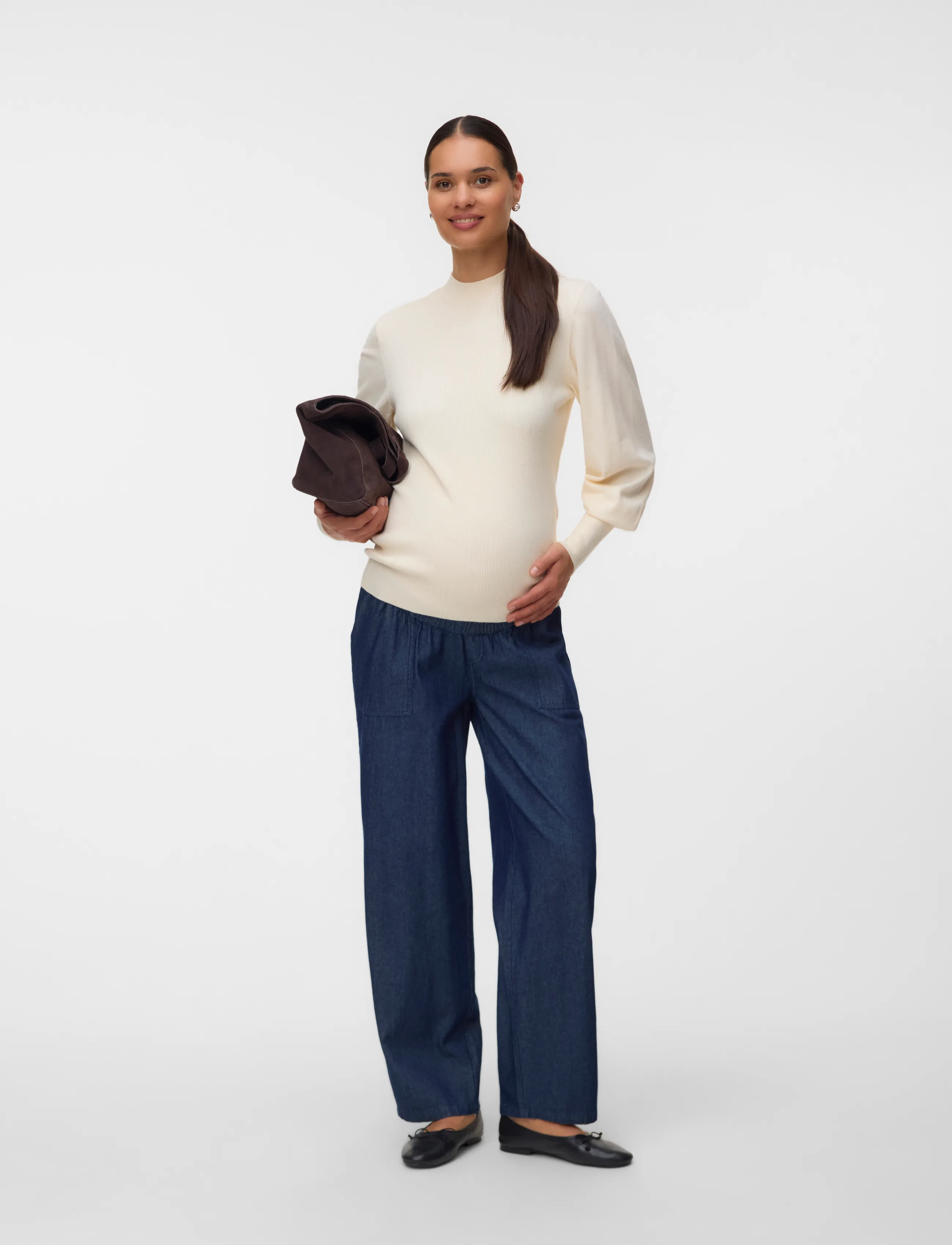 Vero Moda Maternity - VMMHOLLYKARIS LS FUNNELNECK PULLOVER - overdele - birch - 3