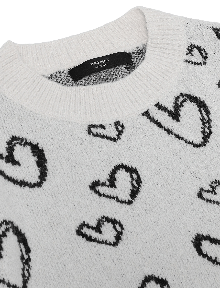 Vero Moda Maternity - VMMDOFFY JAQUARD LS O-NCK PULLOVER - oberteile - birch - 2