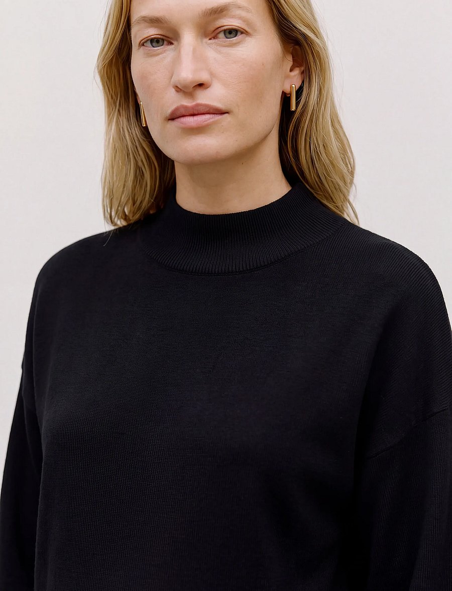 Vero Moda Maternity - VMMNANCY LS FUNNELNECK DRESS NOOS - knitted dresses - black - 5