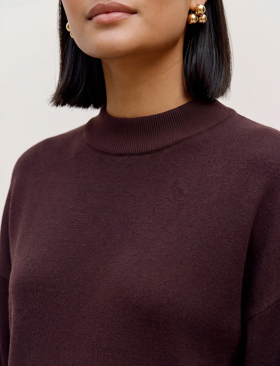 Vero Moda Maternity - VMMNANCY LS FUNNELNECK DRESS NOOS - strickkleider - winetasting - 5