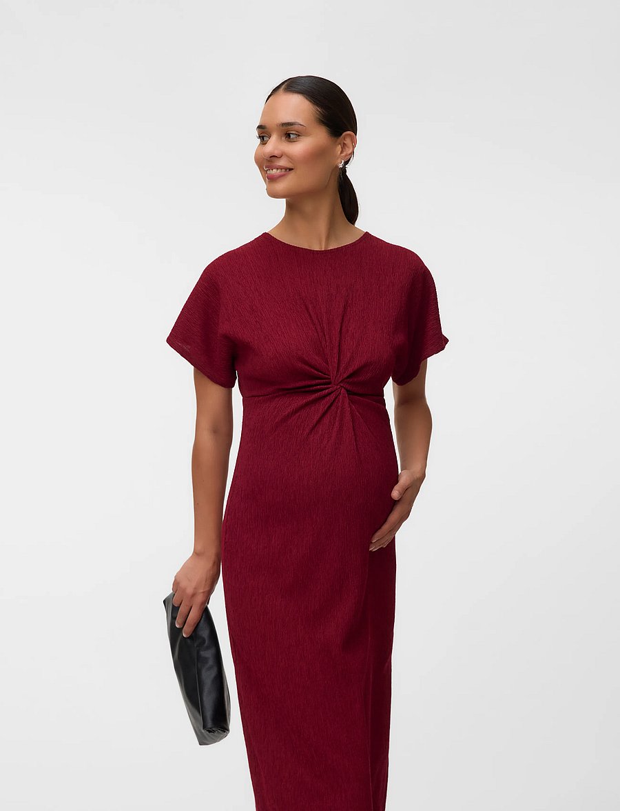 Vero Moda Maternity - VMMAMANDA CS O-NECK ANKLE DRESS JRS - maksikleidid - biking red - 0