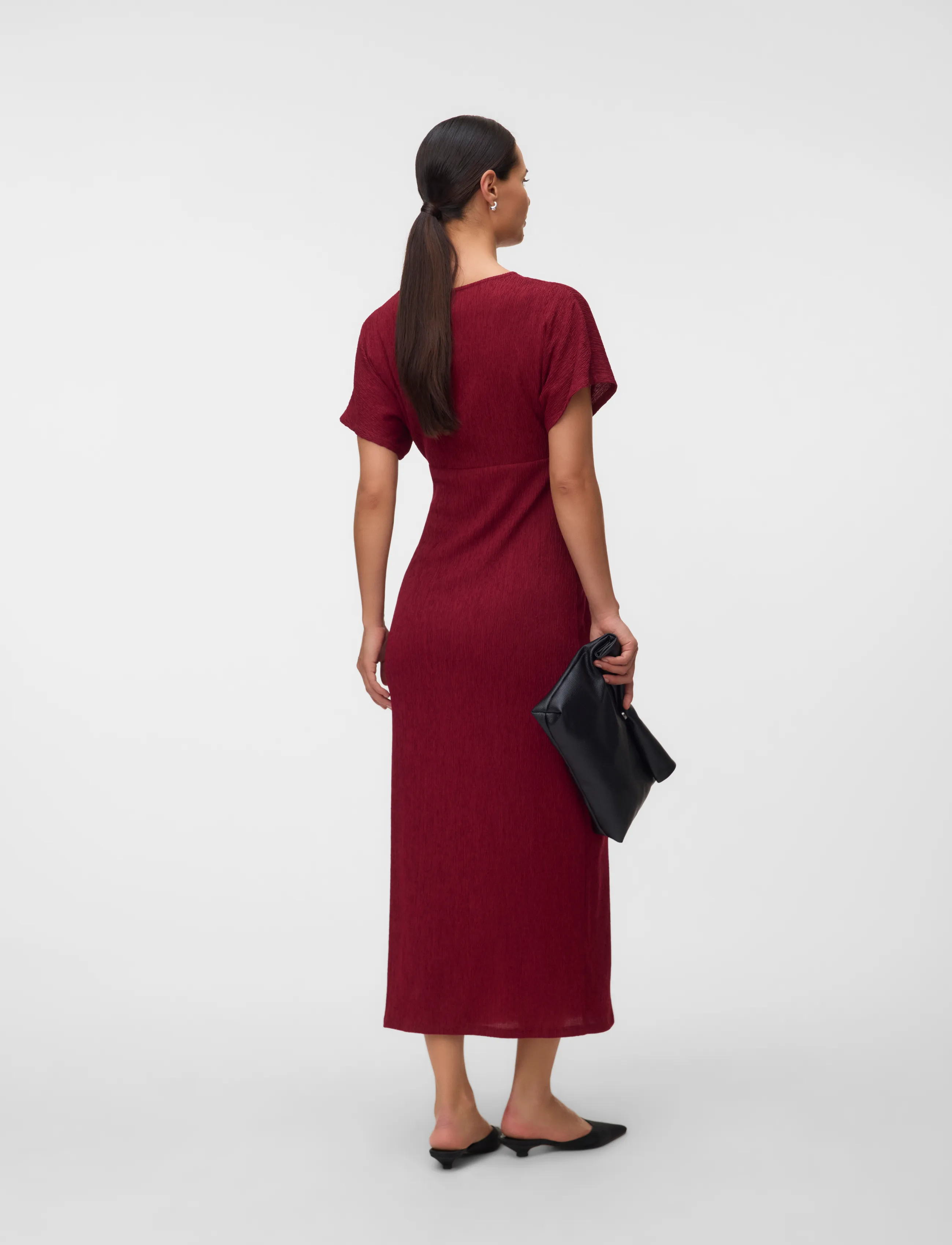 Vero Moda Maternity - VMMAMANDA CS O-NECK ANKLE DRESS JRS - maxi dresses - biking red - 3
