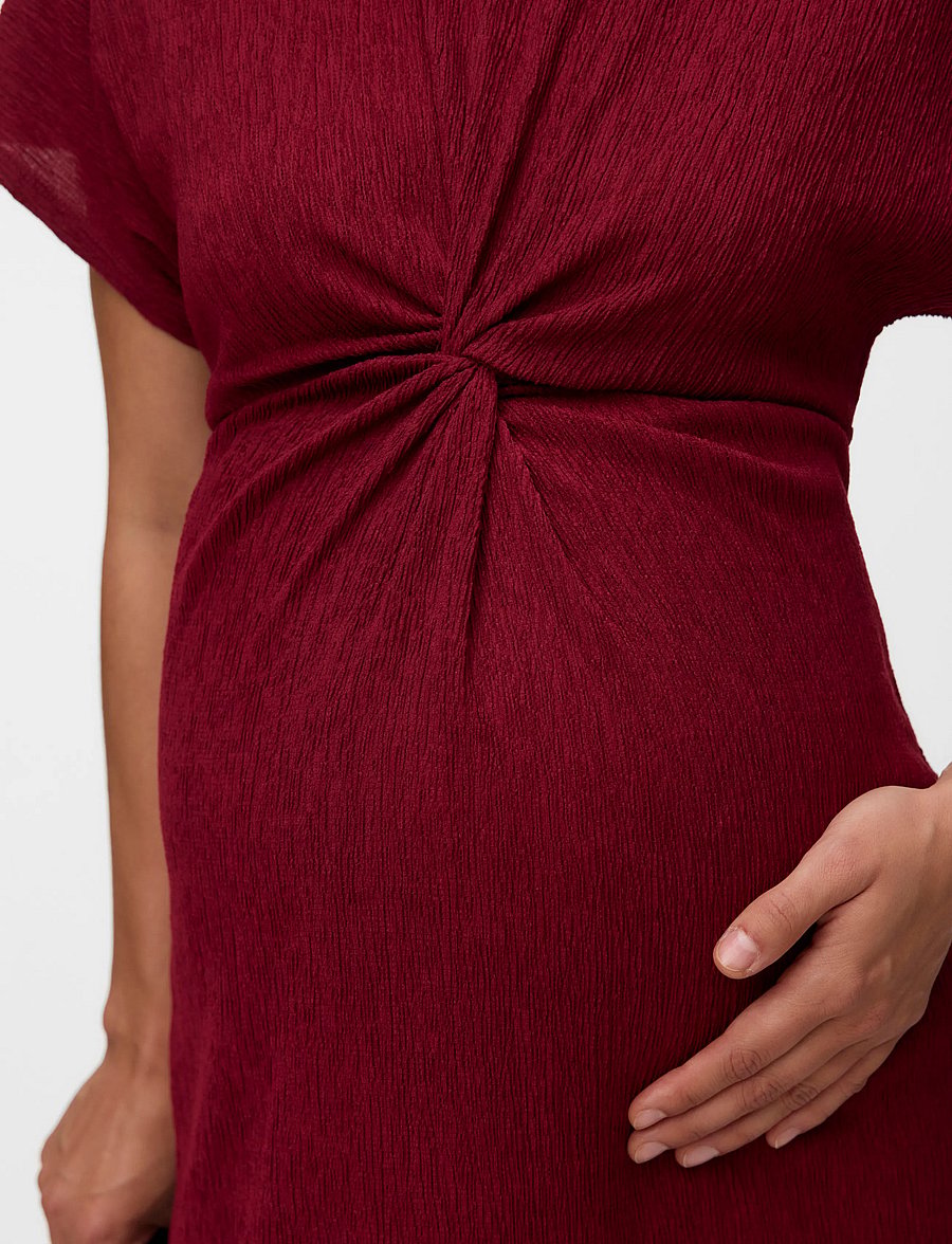 Vero Moda Maternity - VMMAMANDA CS O-NECK ANKLE DRESS JRS - maksikleidid - biking red - 5