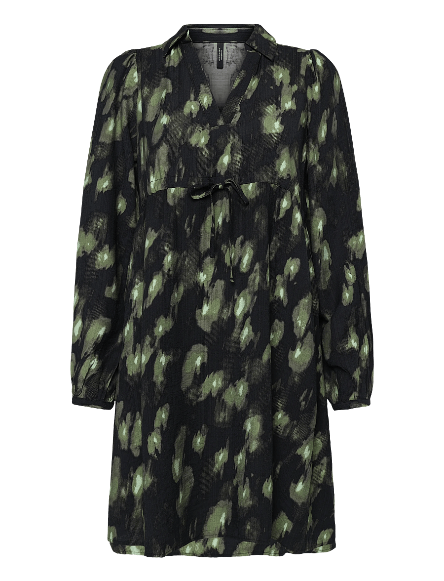 Vero Moda Maternity - VMMLANINI L/S SHORT DRESS WVN - särkkleidid - black - 1