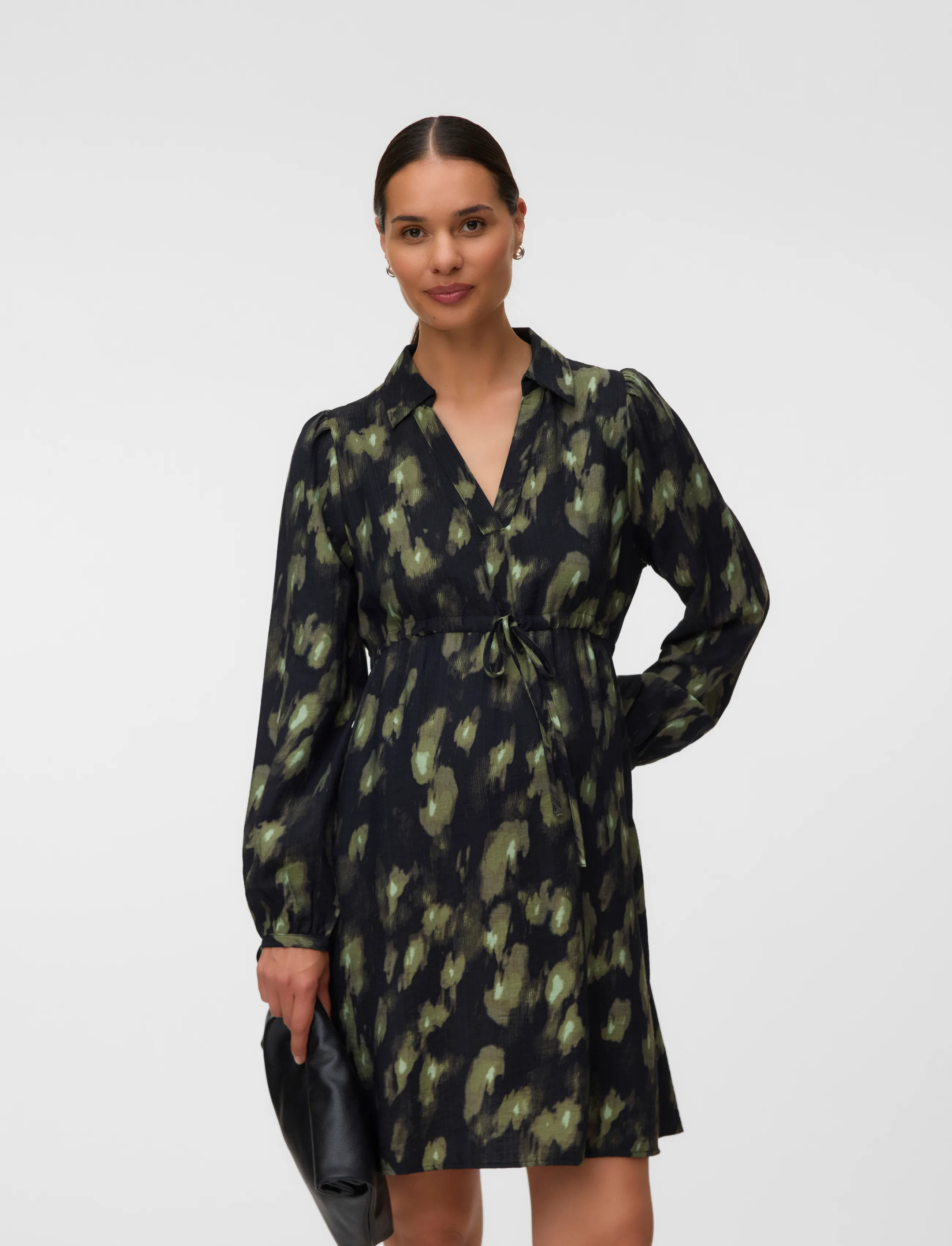 Vero Moda Maternity - VMMLANINI L/S SHORT DRESS WVN - särkkleidid - black - 5