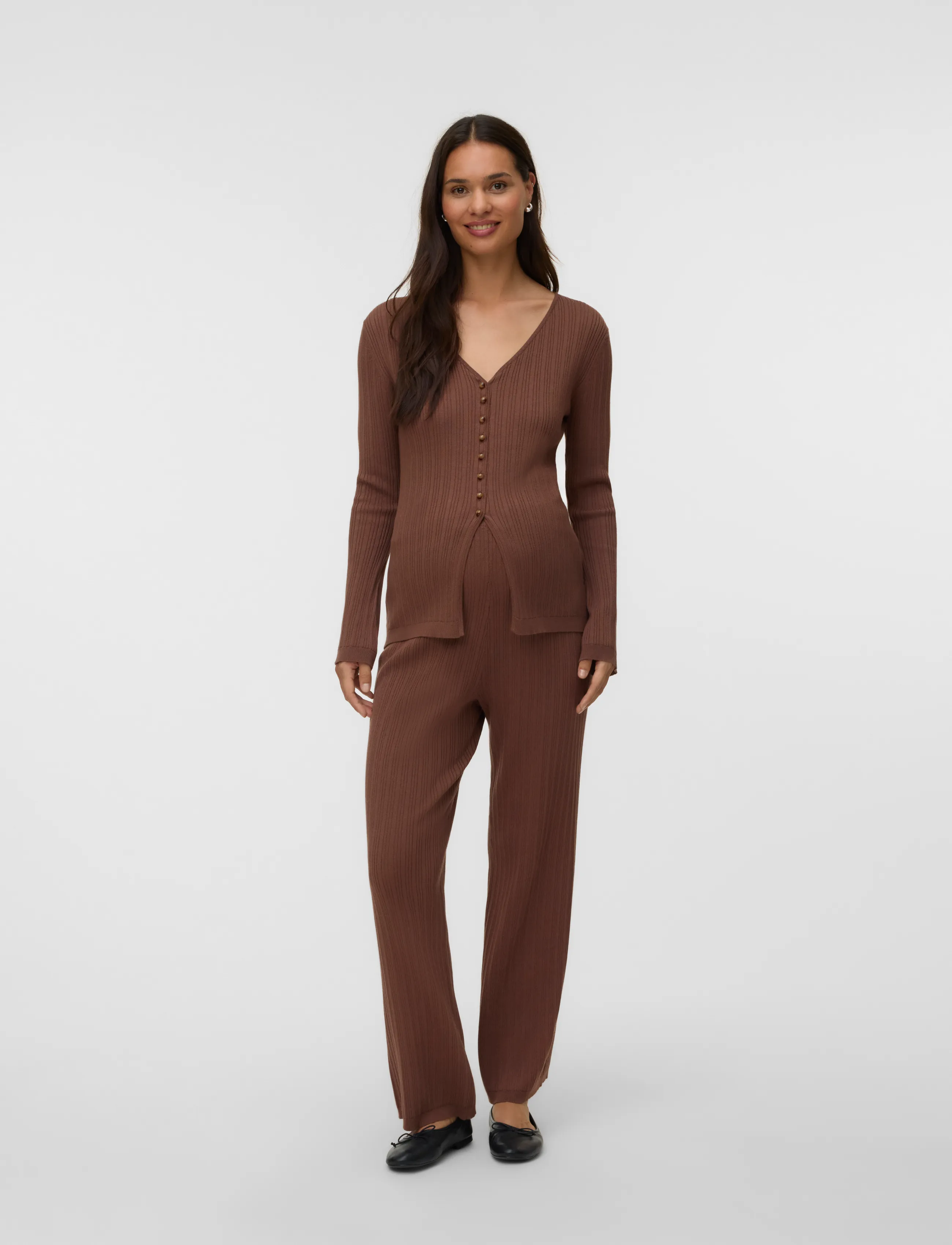 Vero Moda Maternity - VMMWILLOW LS V-NECK LONG CARDIGAN - cocoa brown - 3