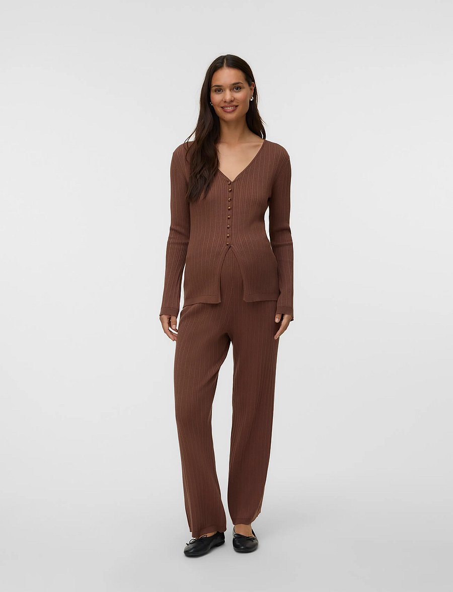 Vero Moda Maternity - VMMWILLOW LS V-NECK LONG CARDIGAN - oberteile - cocoa brown - 3