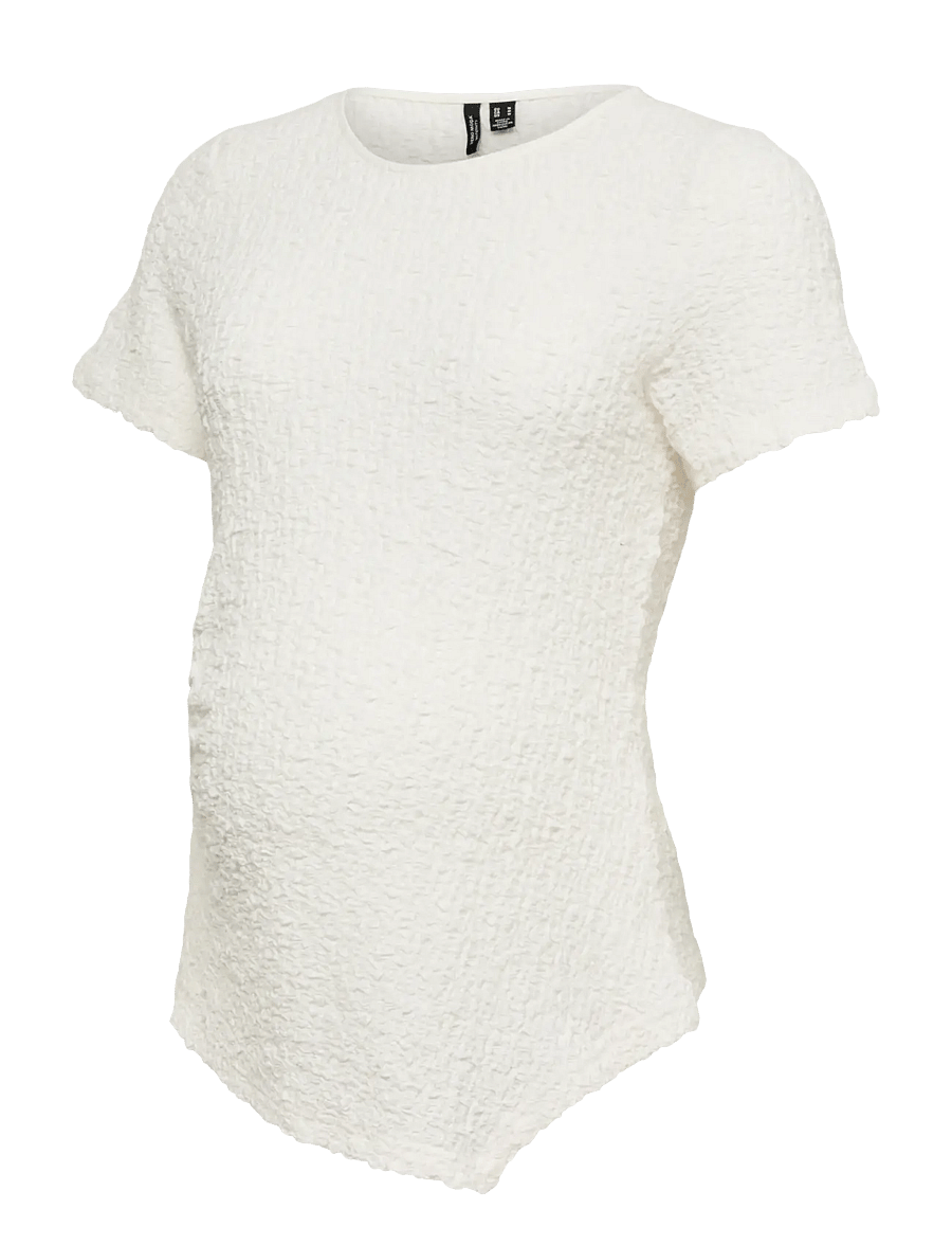 Vero Moda Maternity - VMMALISSIA SS ASYMMETRICAL TOP JRS - overdele - snow white - 1