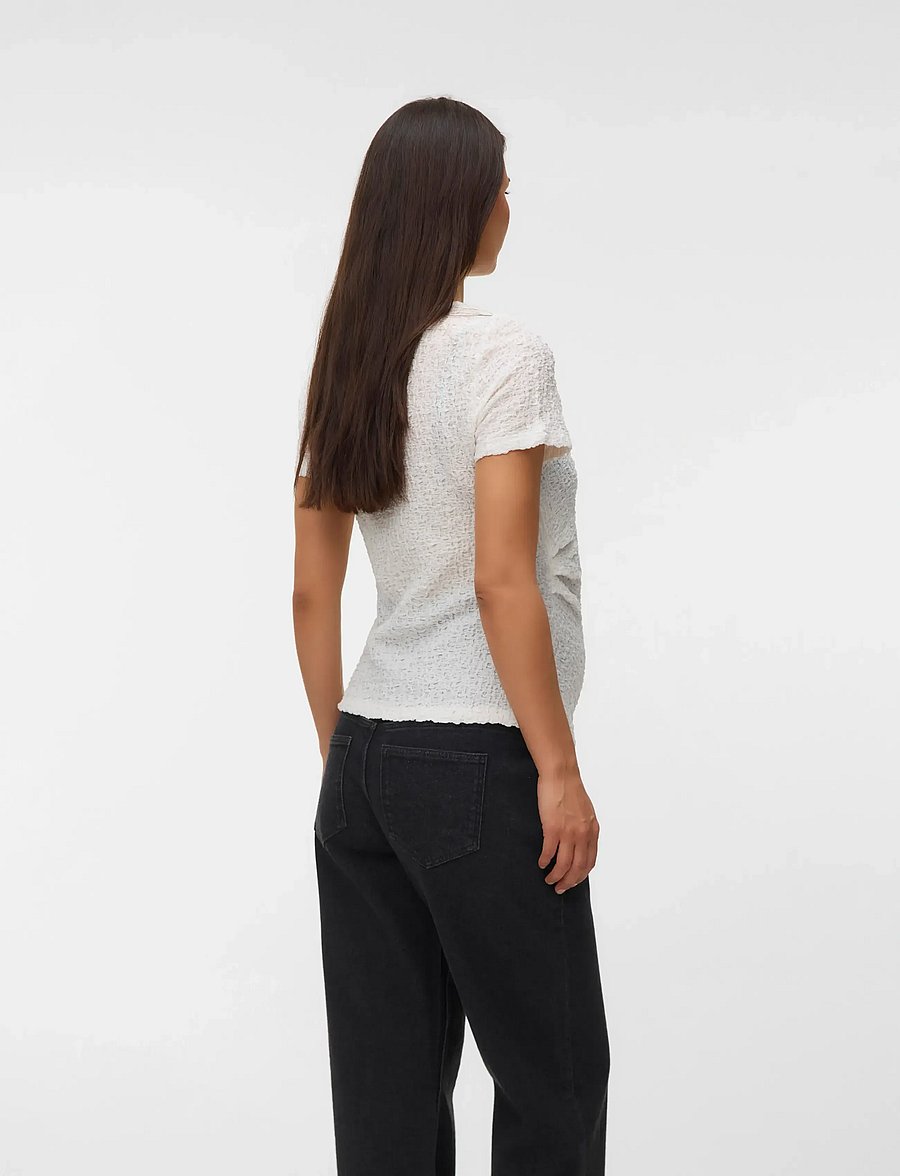 Vero Moda Maternity - VMMALISSIA SS ASYMMETRICAL TOP JRS - overdele - snow white - 2