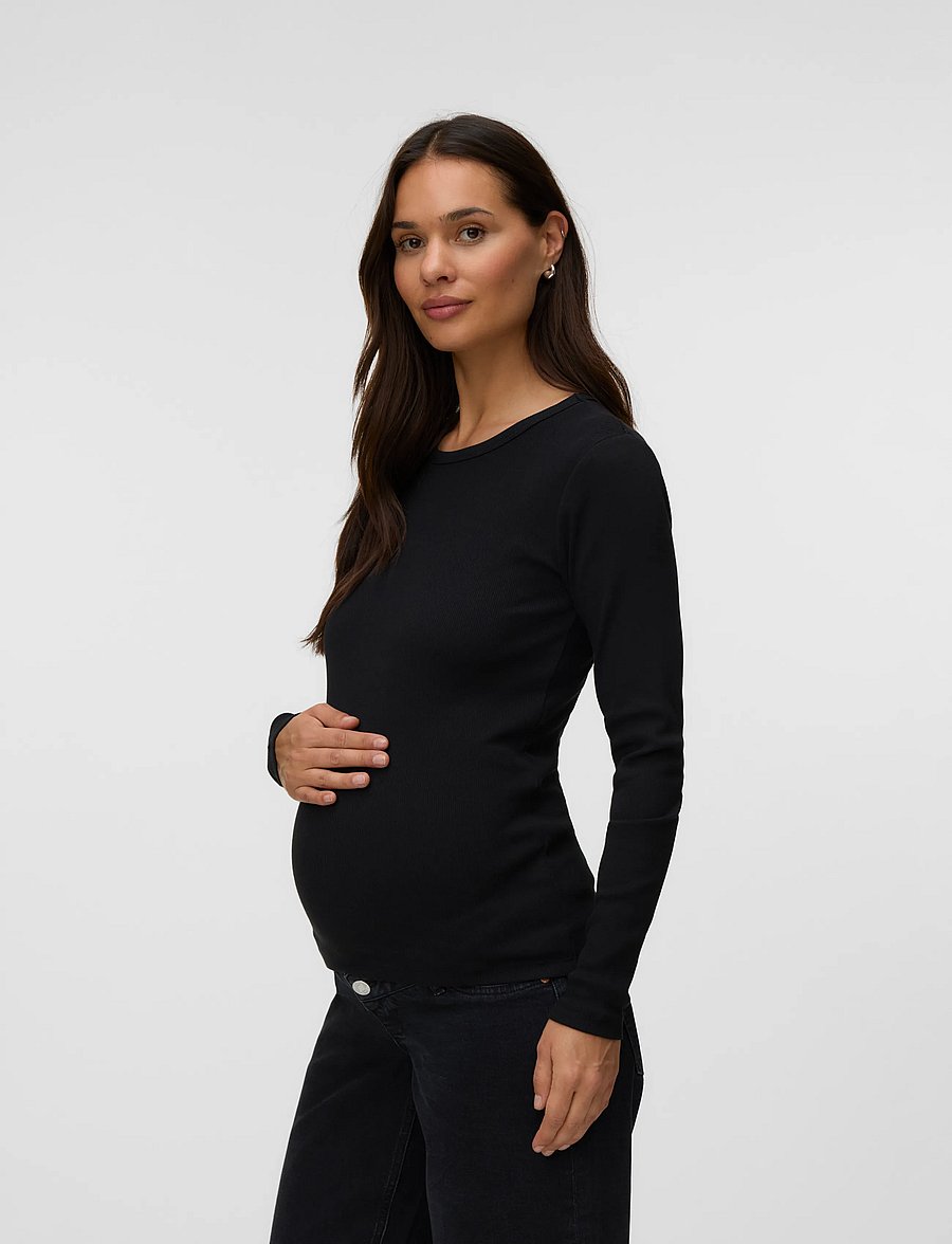 Vero Moda Maternity - VMMCHLOE LS TOP JRS NOOS 2P - yläosat - black - 0