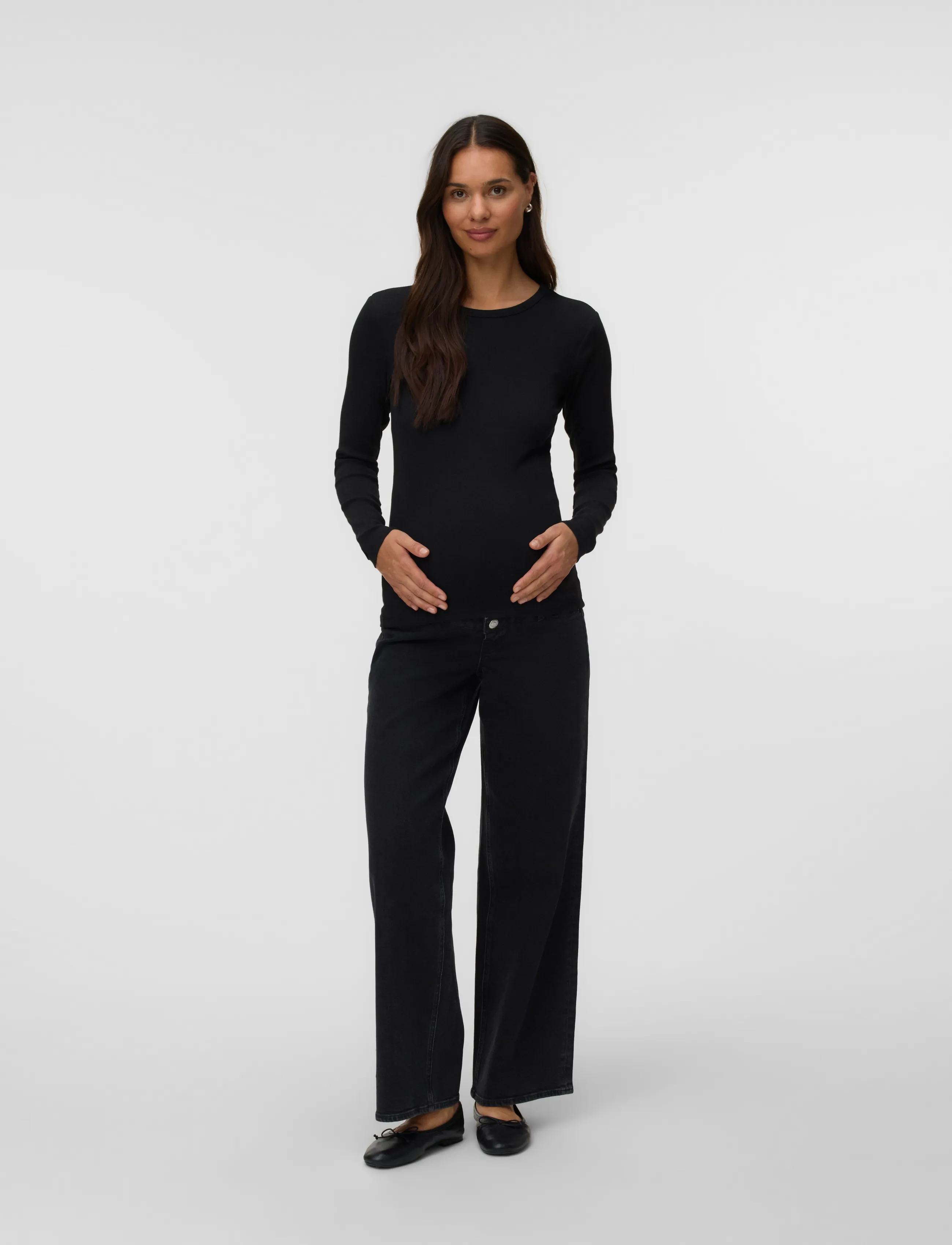 Vero Moda Maternity - VMMCHLOE LS TOP JRS NOOS 2P - black - 4