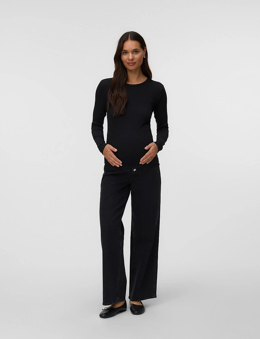 Vero Moda Maternity - VMMCHLOE LS TOP JRS NOOS 2P - yläosat - black - 4