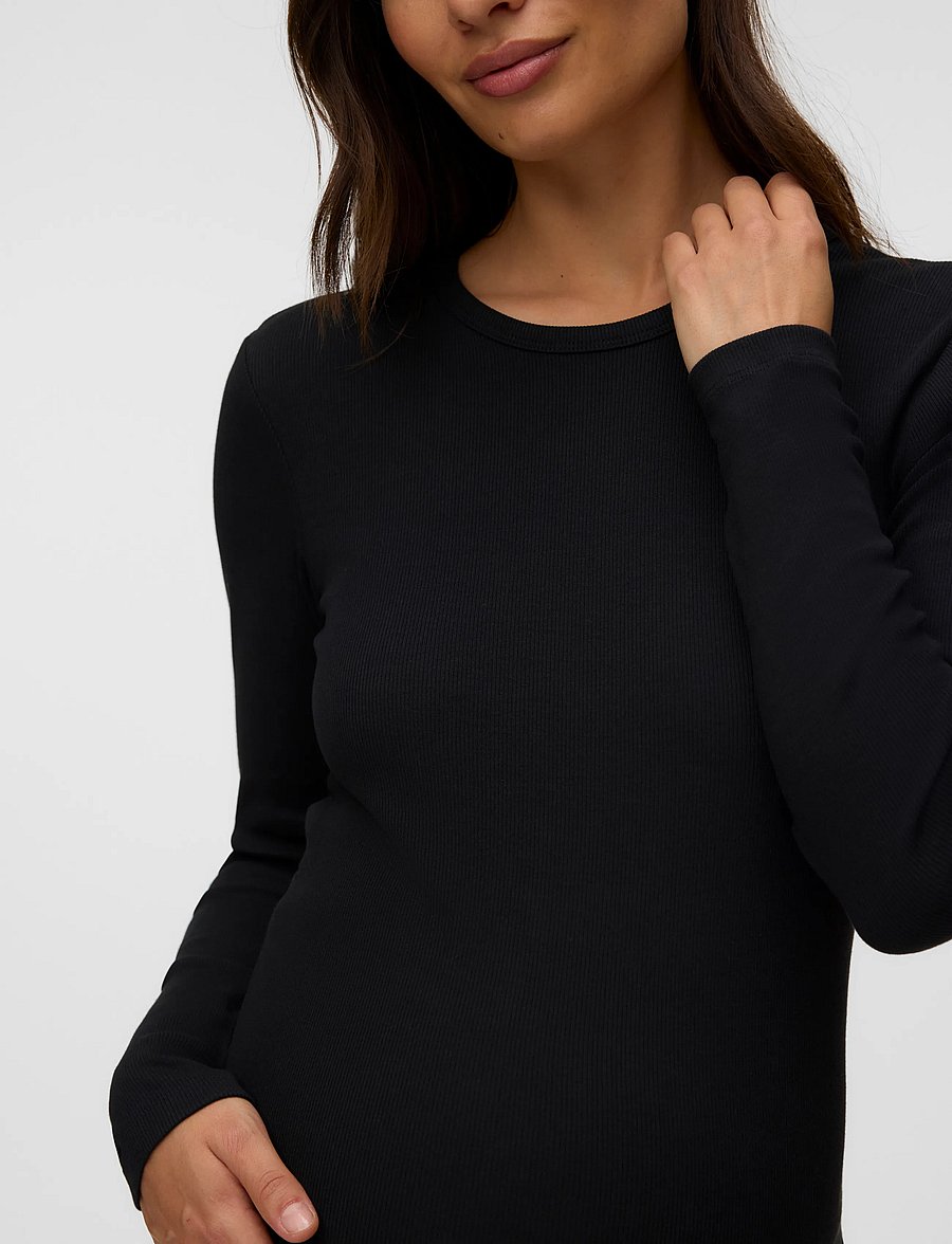 Vero Moda Maternity - VMMCHLOE LS TOP JRS NOOS 2P - yläosat - black - 5