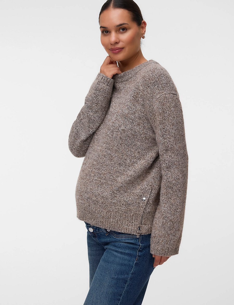 Vero Moda Maternity - VMMSABRA LS O-NECK PULLOVER - stickade tröjor - cocoa brown - 0