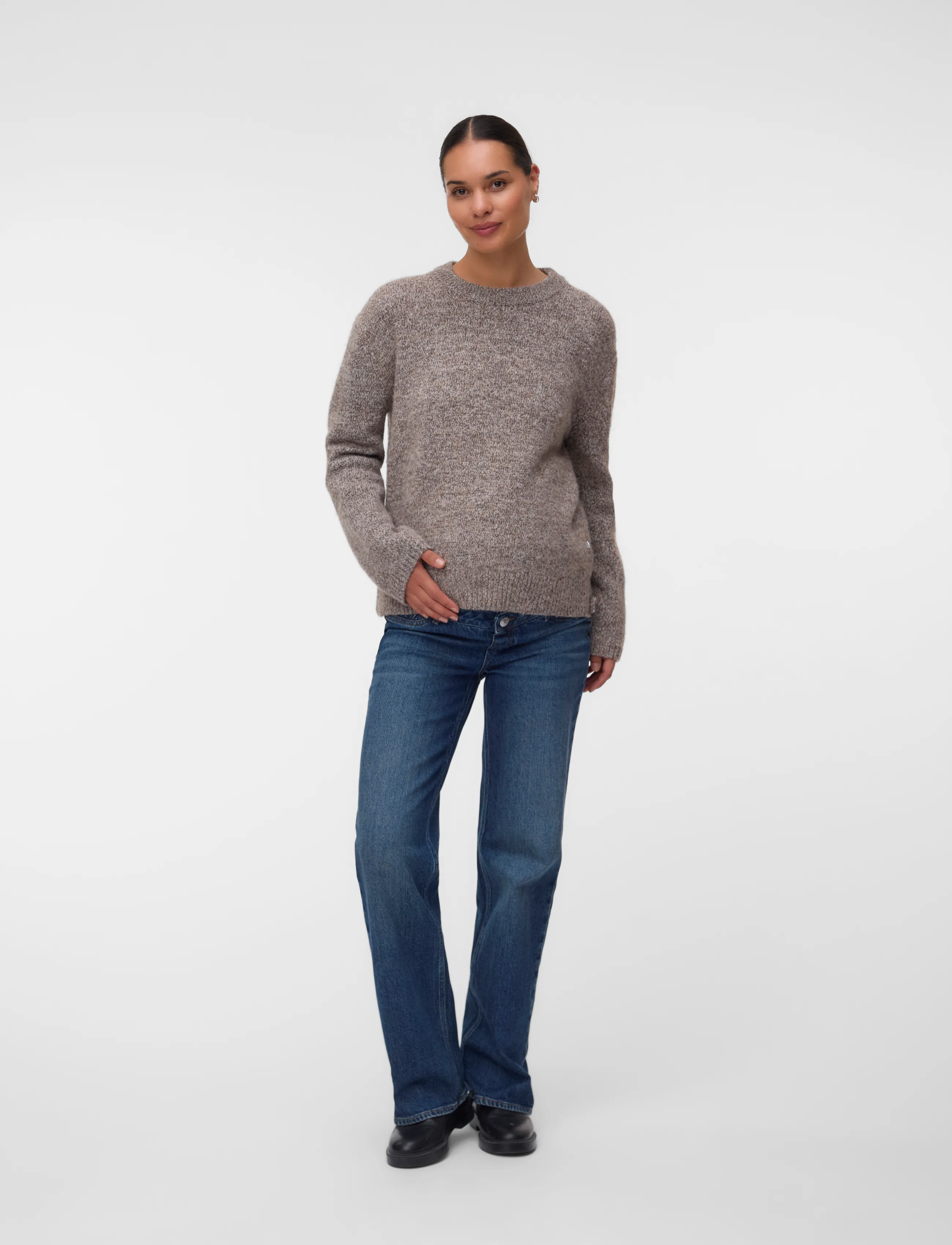 Vero Moda Maternity - VMMSABRA LS O-NECK PULLOVER - stickade tröjor - cocoa brown - 3