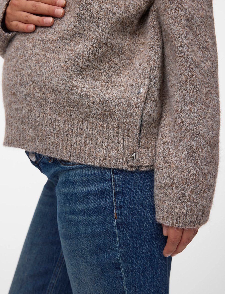 Vero Moda Maternity - VMMSABRA LS O-NECK PULLOVER - stickade tröjor - cocoa brown - 4