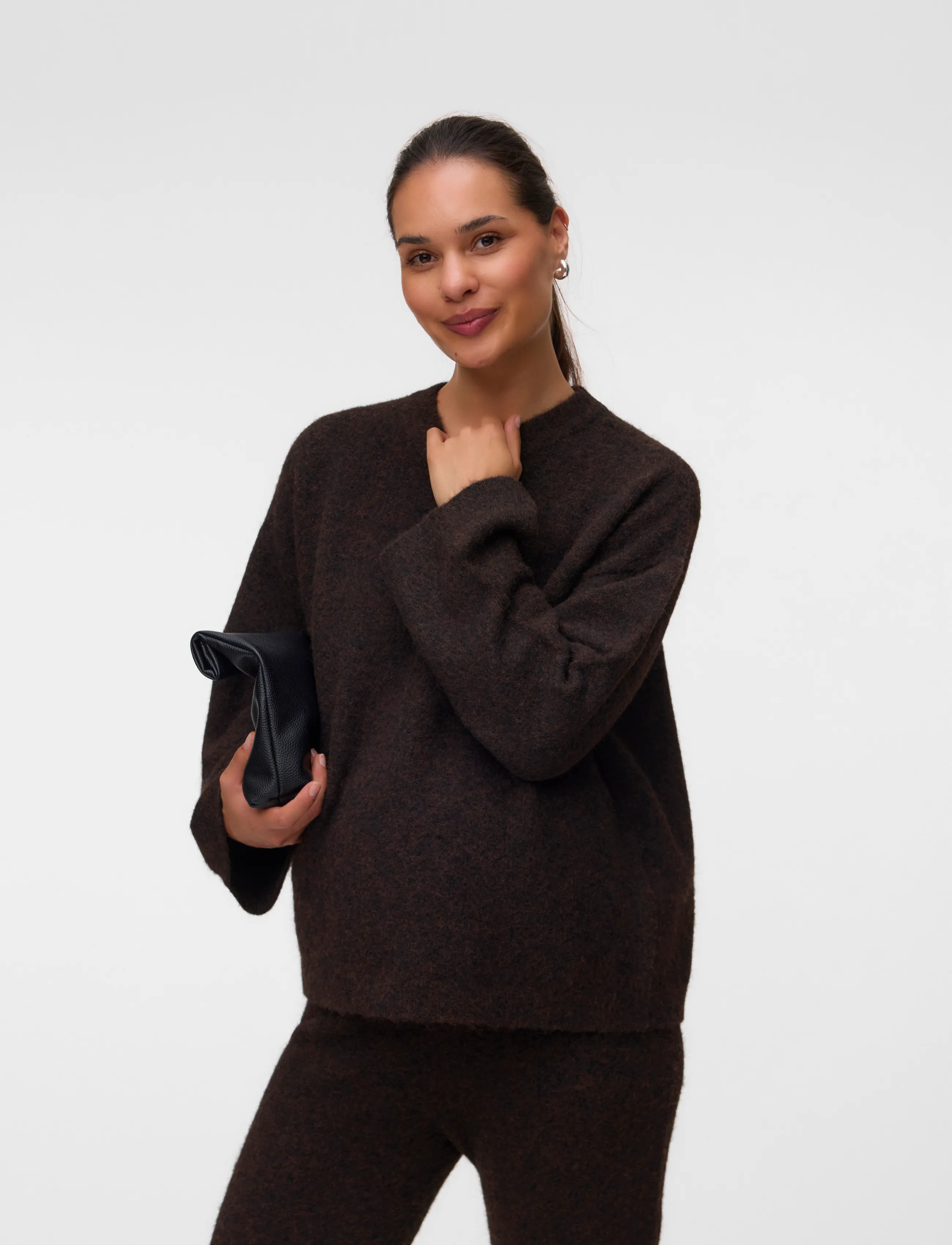 Vero Moda Maternity - VMMSUPREME LS LOOSE O-NECK PULLOVER - pregnancy products - chocolate torte - 0
