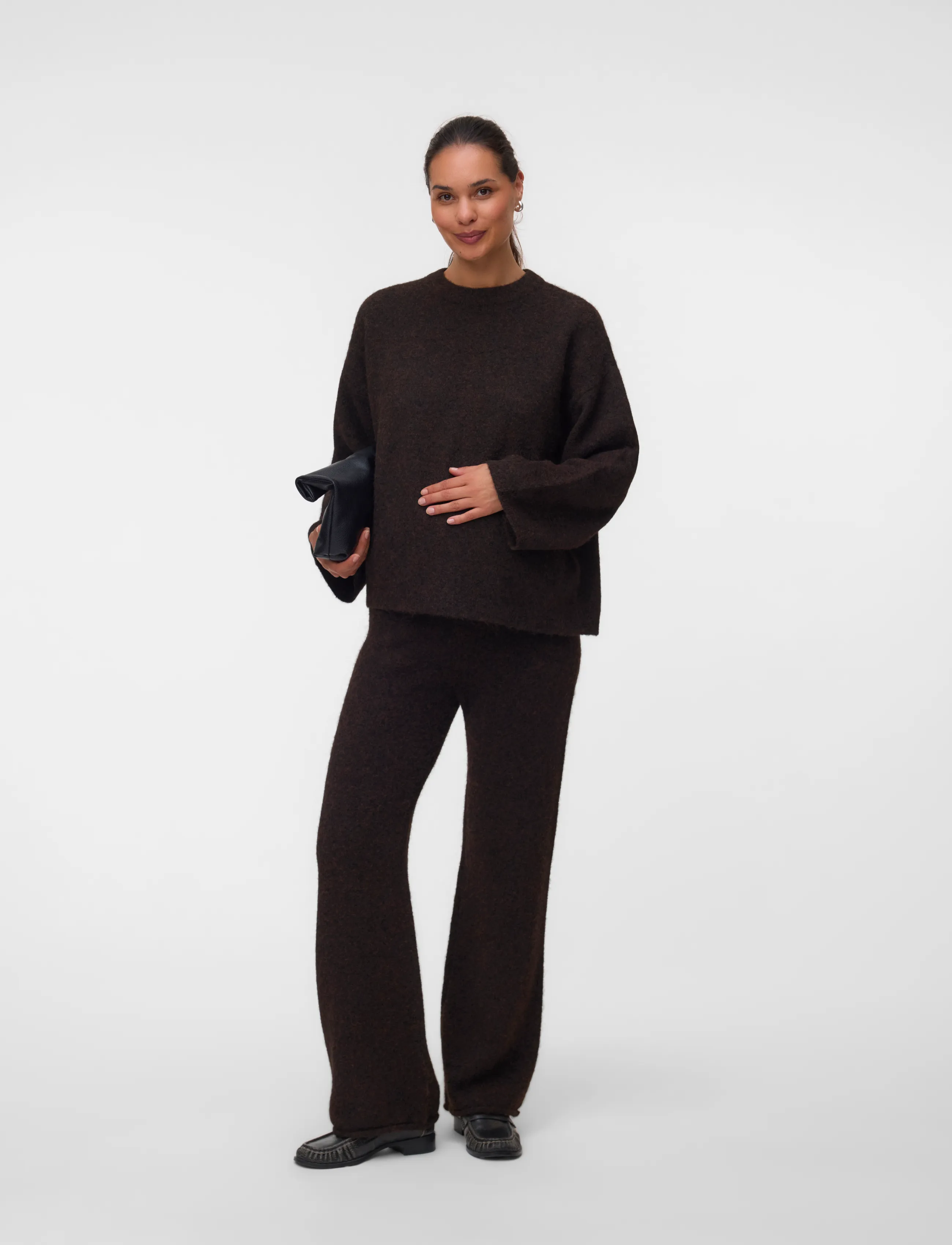 Vero Moda Maternity - VMMSUPREME LS LOOSE O-NECK PULLOVER - pregnancy products - chocolate torte - 4