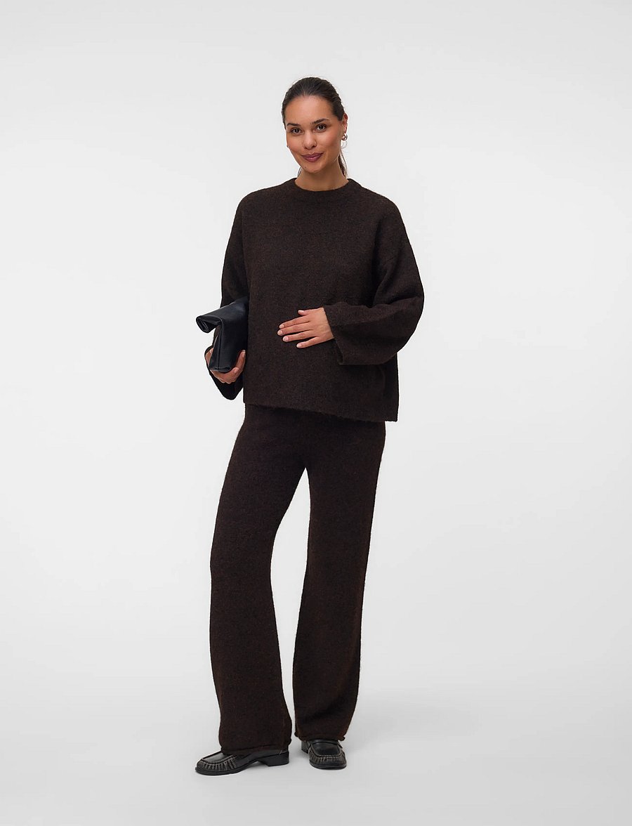 Vero Moda Maternity - VMMSUPREME LS LOOSE O-NECK PULLOVER - schwangerschaftsprodukte - chocolate torte - 4
