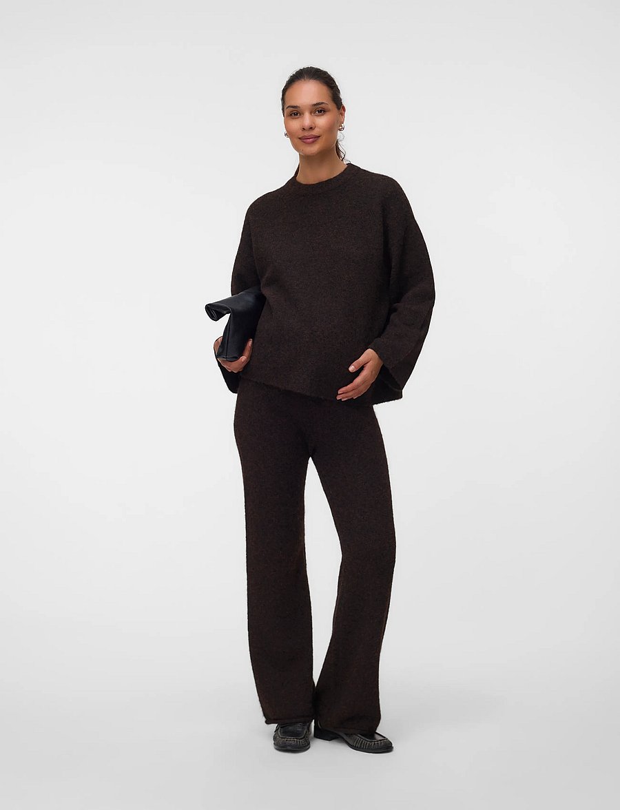 Vero Moda Maternity - VMMSUPREME HW TROUSERS - chocolate torte - 4