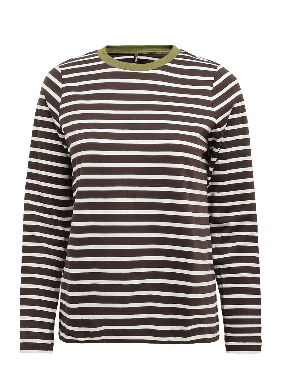 Vero Moda Maternity - VMMBOPHA LS O-NECK CONTRAST TOP JRS - topid - chocolate torte - 0