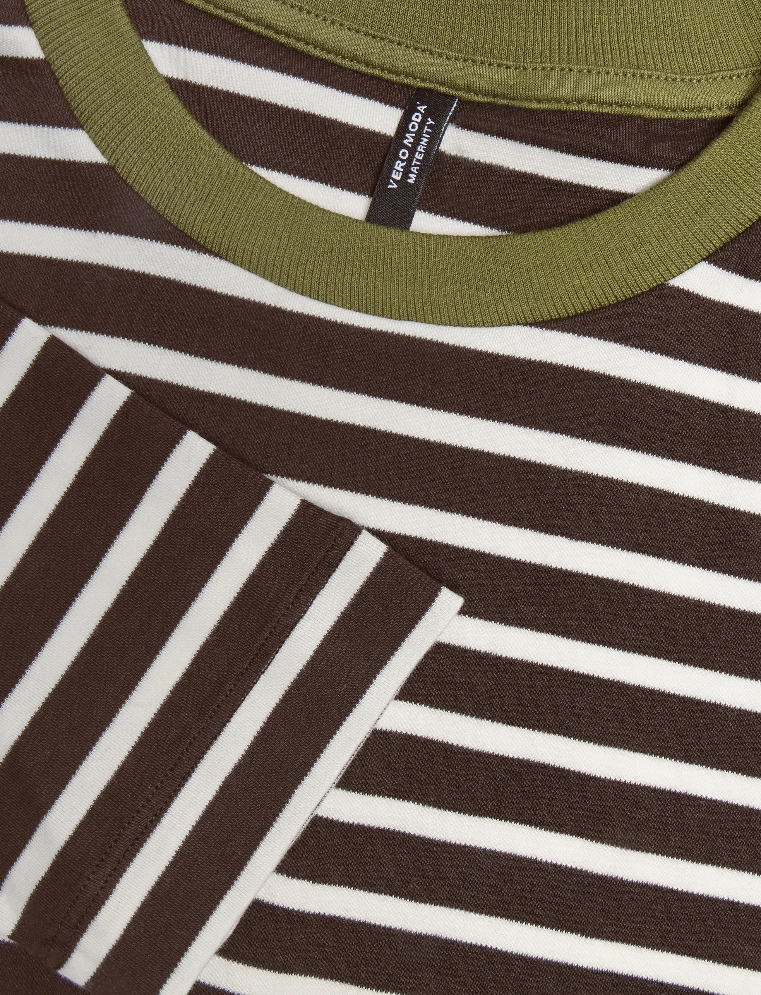 Vero Moda Maternity - VMMBOPHA LS O-NECK CONTRAST TOP JRS - sügisesed riided - chocolate torte - 2