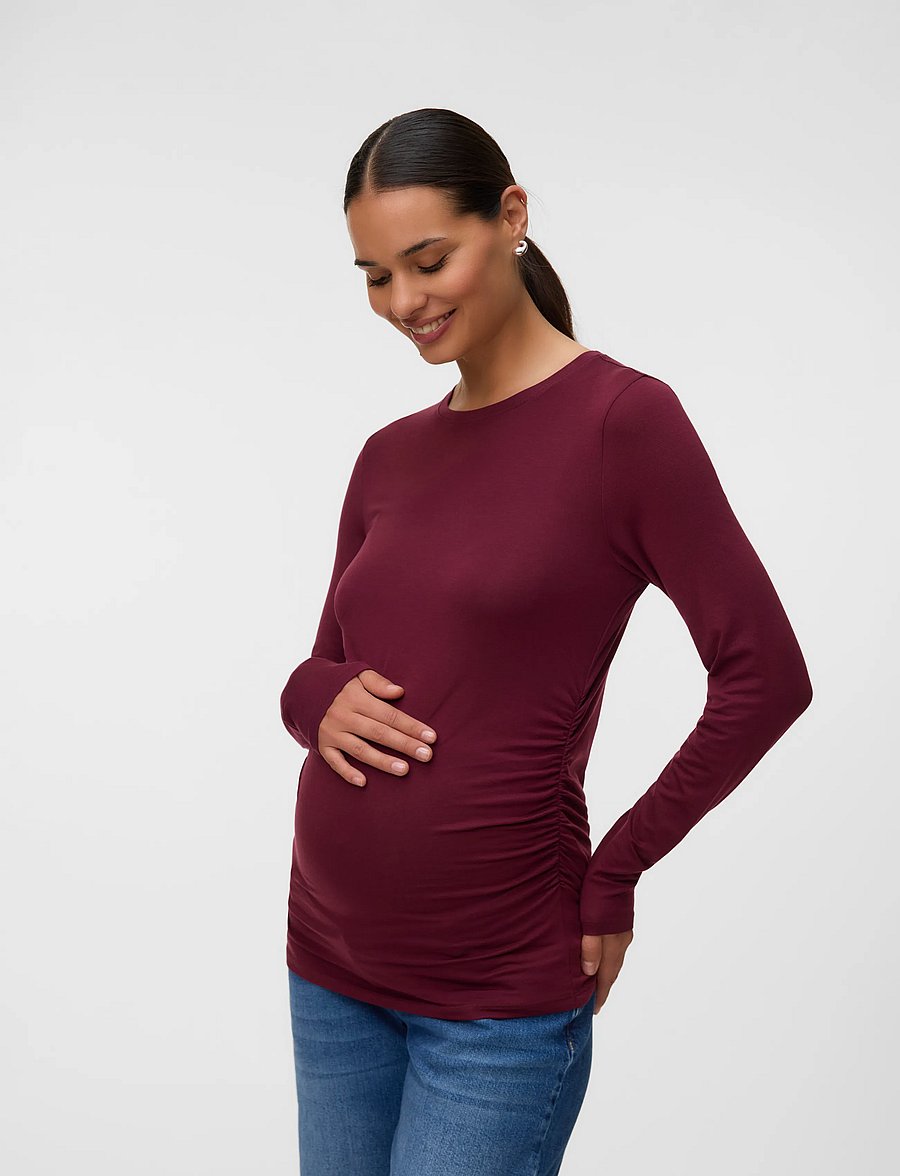 Vero Moda Maternity - VMMAVA SARAH LS TOP JRS - Överdelar - windsor wine - 0