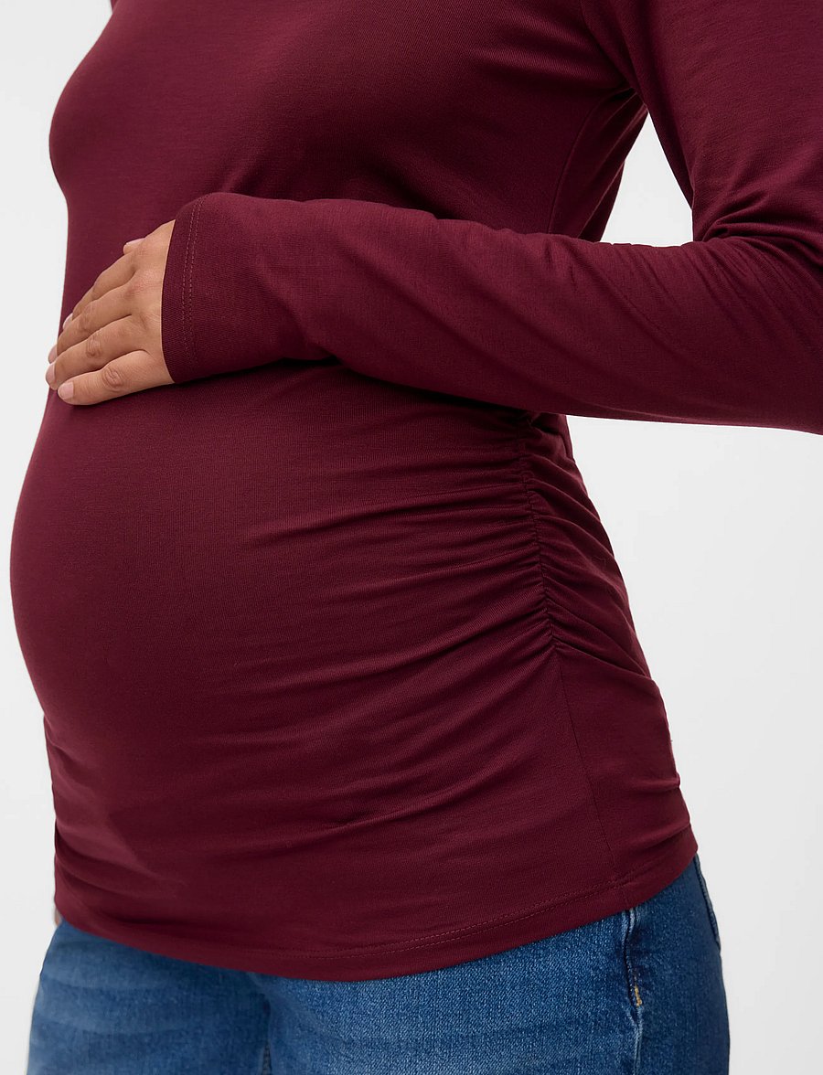 Vero Moda Maternity - VMMAVA SARAH LS TOP JRS - Överdelar - windsor wine - 5
