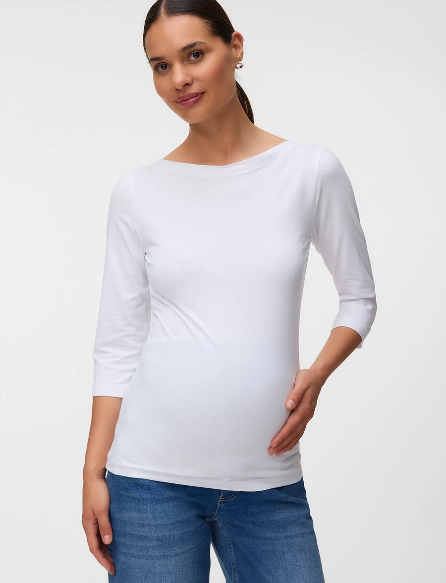 Vero Moda Maternity - VMMPANDA MODAL 3/4 TOP JRS - tops - bright white - 0