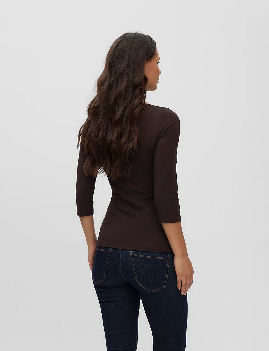 Vero Moda Maternity - VMMPANDA MODAL 3/4 TOP JRS - topid - chocolate torte - 3