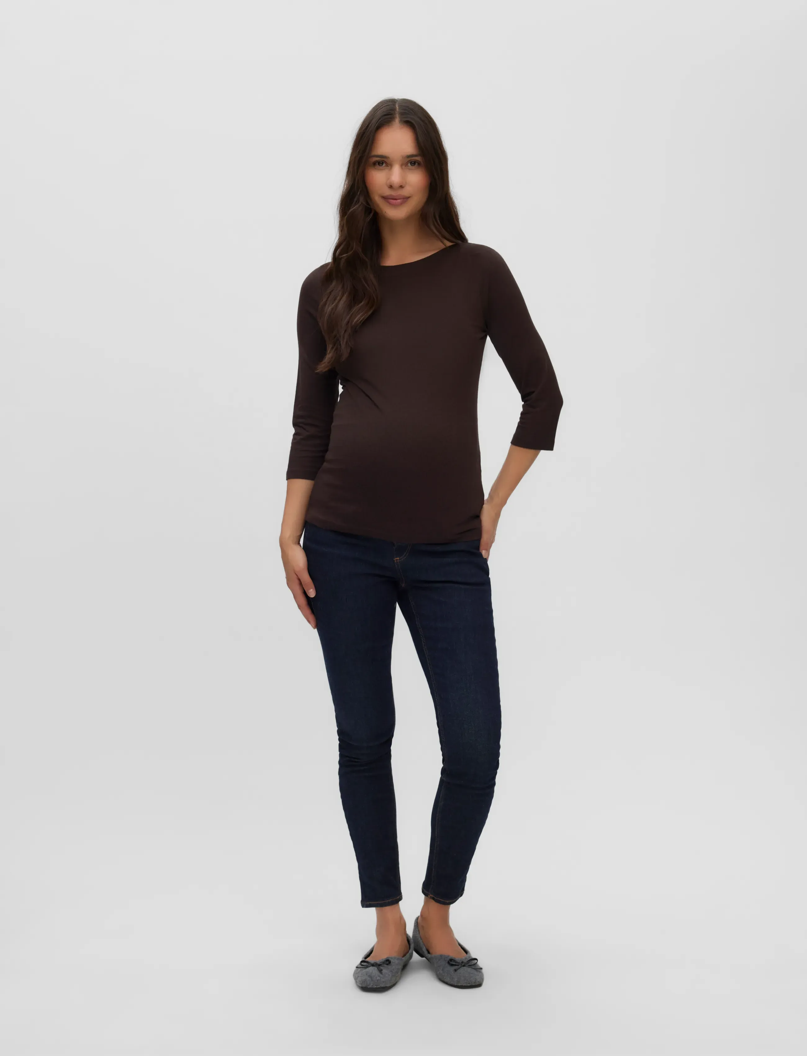 Vero Moda Maternity - VMMPANDA MODAL 3/4 TOP JRS - herbstliche kleidung - chocolate torte - 4