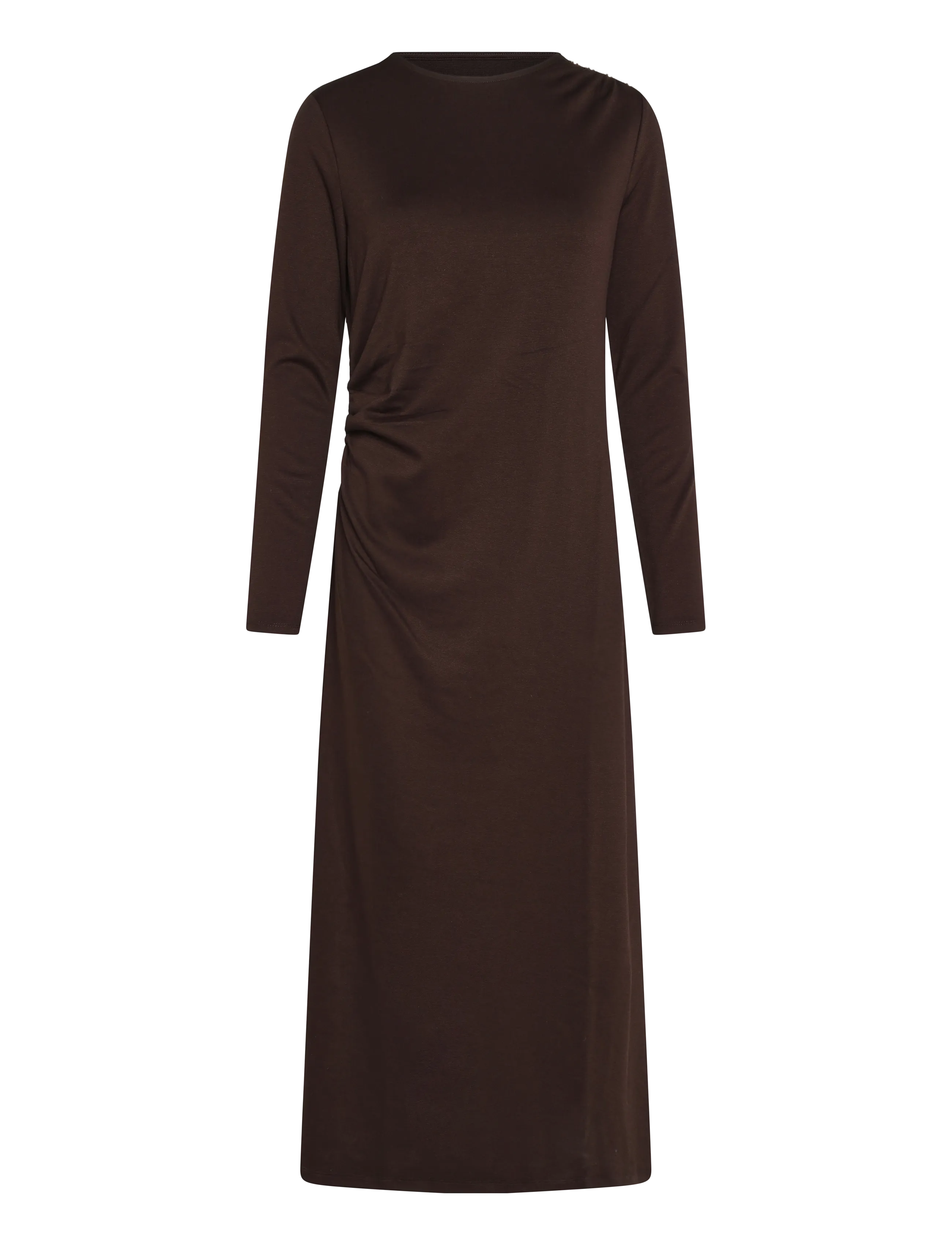 Vero Moda Maternity VMMMAHALO L/S 7/8 DRESS JRS BTQ SP - Clothing - CHOCOLATE TORTE / brown