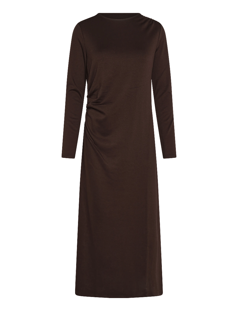 Vero Moda Maternity - VMMMAHALO L/S 7/8 DRESS JRS BTQ SP - maxi kjoler - chocolate torte - 0
