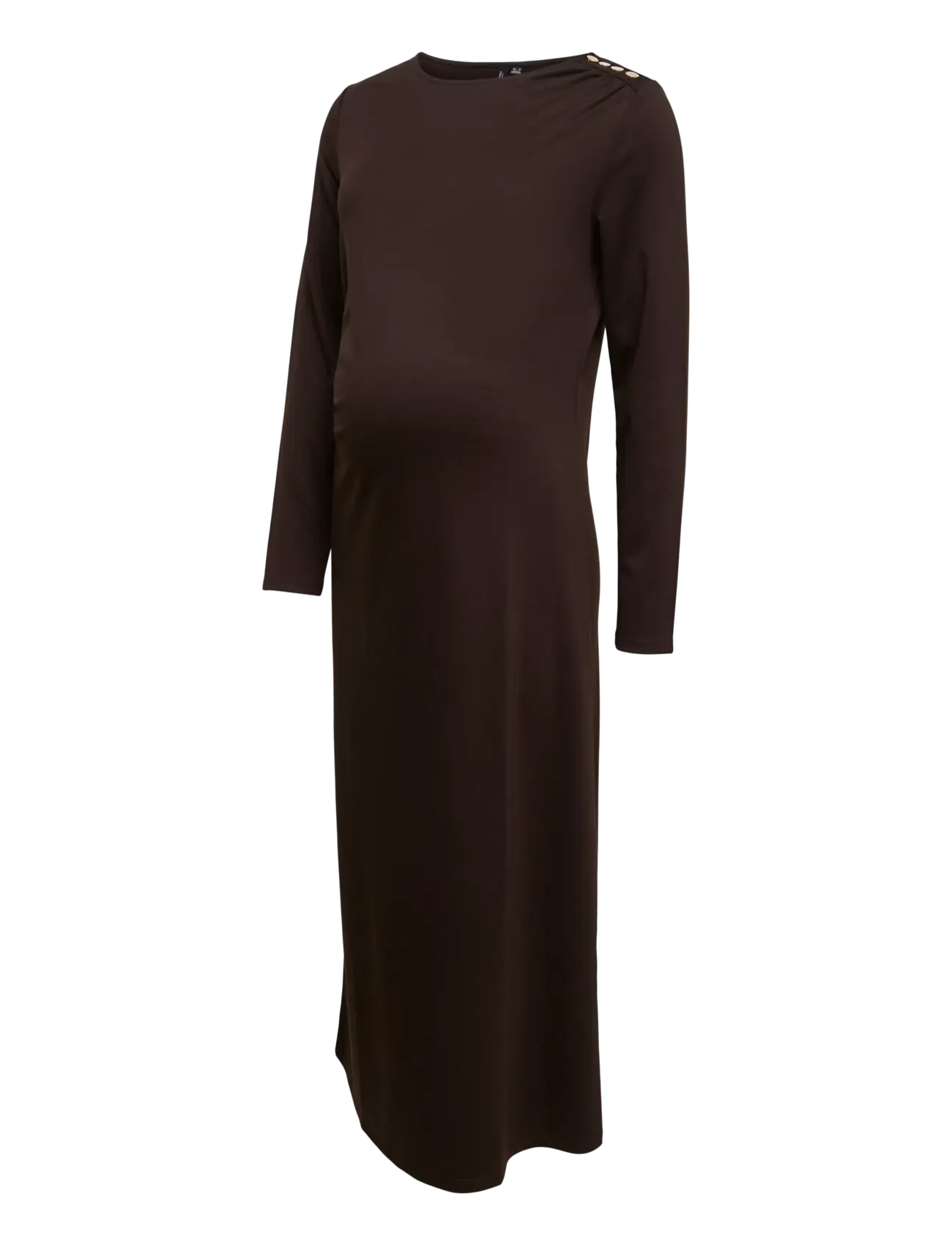 Vero Moda Maternity VMMMAHALO L/S 7/8 DRESS JRS BTQ SP - Kleidid - CHOCOLATE TORTE / brown