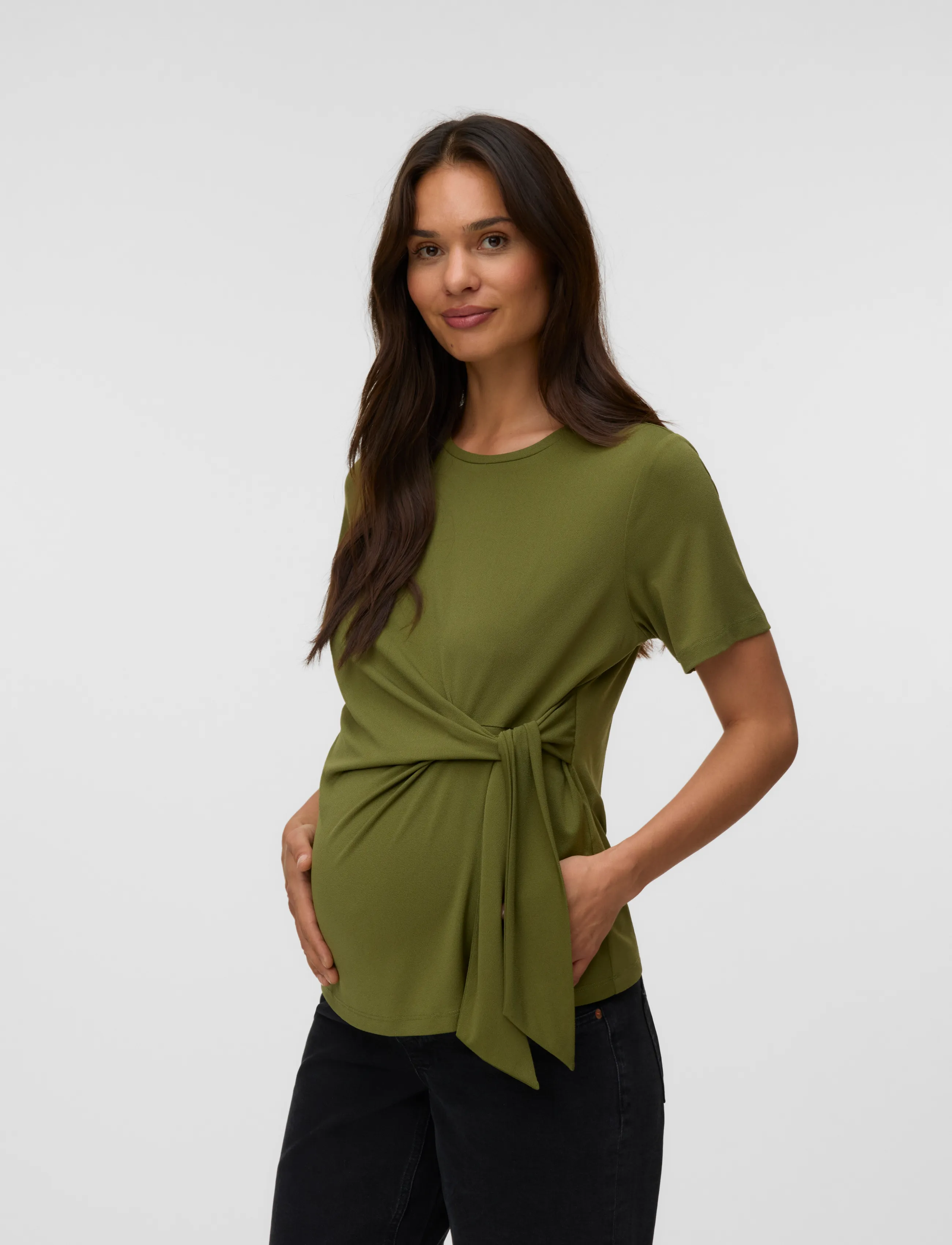Vero Moda Maternity Vmmjill Ss Top Jrs, XL, Khaki green, T-Shirts & Toppe > Kortærmede, Dame