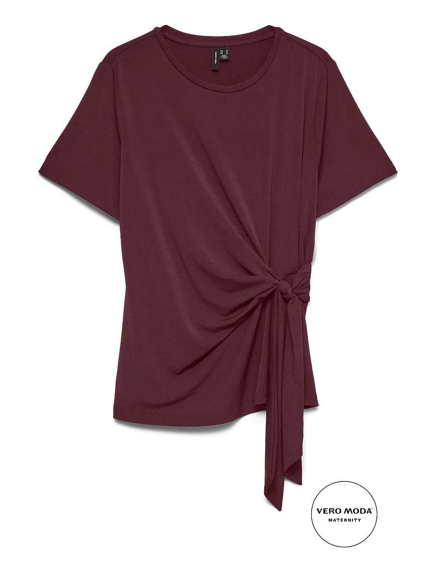 Vero Moda Maternity - VMMJILL SS TOP JRS - oberteile - windsor wine - 1