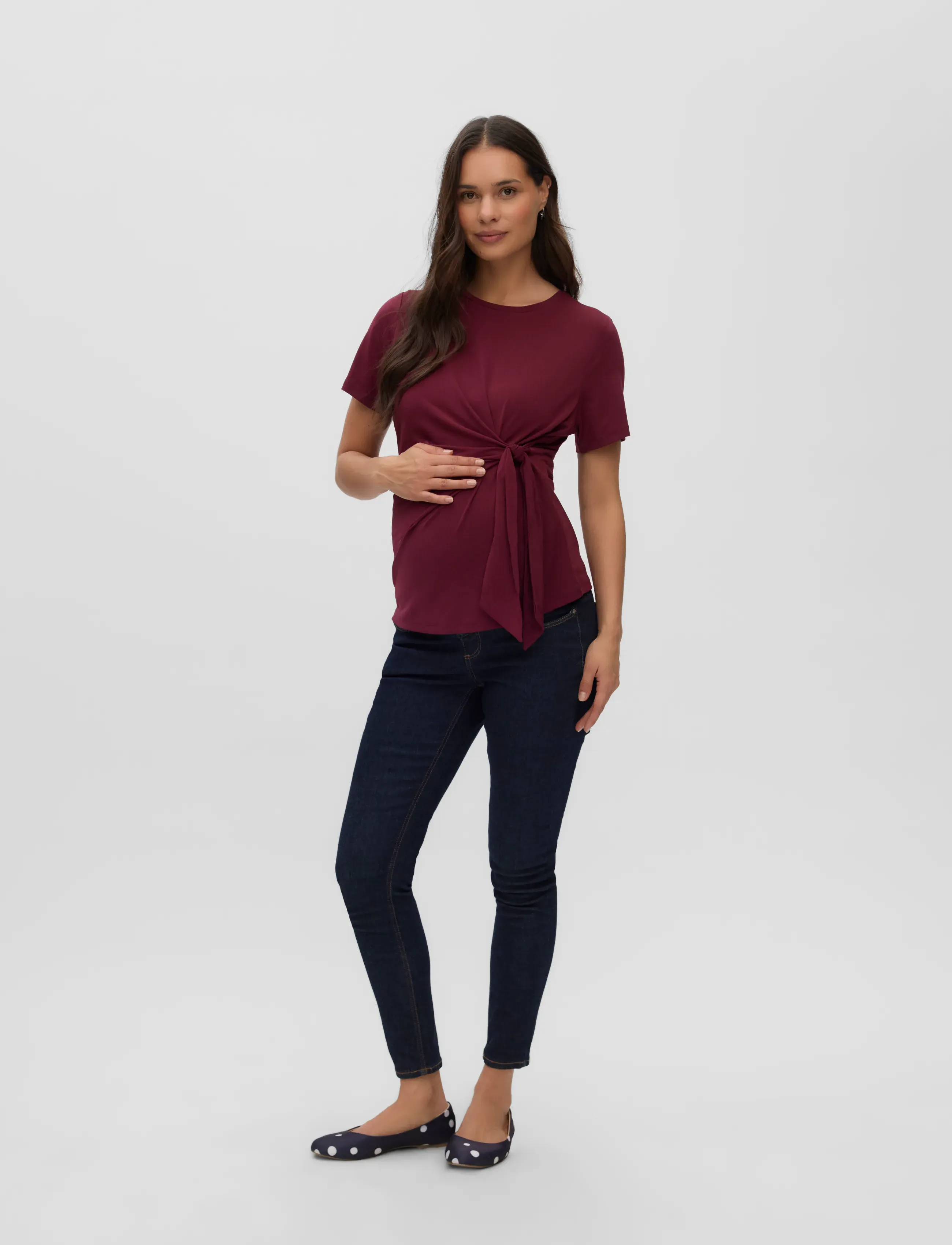 Vero Moda Maternity - VMMJILL SS TOP JRS - oberteile - windsor wine - 3
