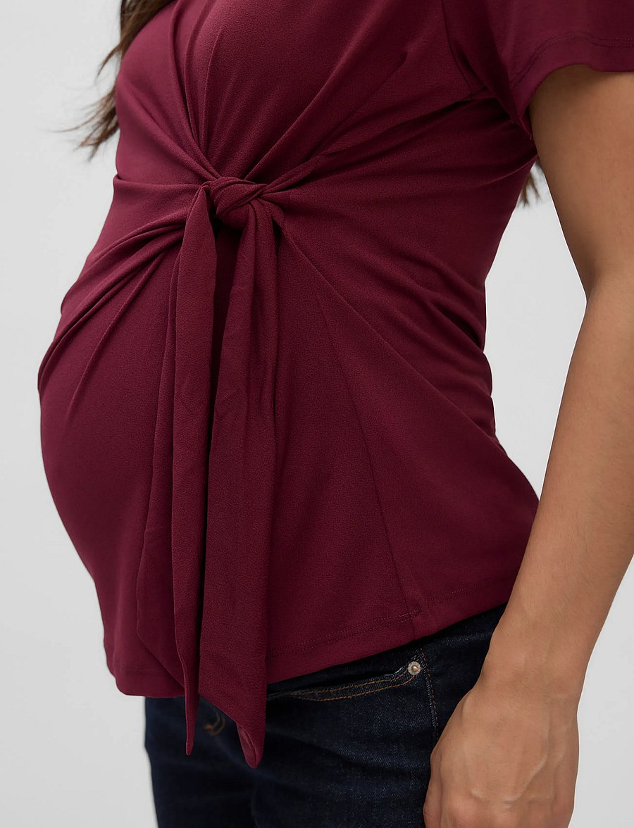 Vero Moda Maternity - VMMJILL SS TOP JRS - oberteile - windsor wine - 4