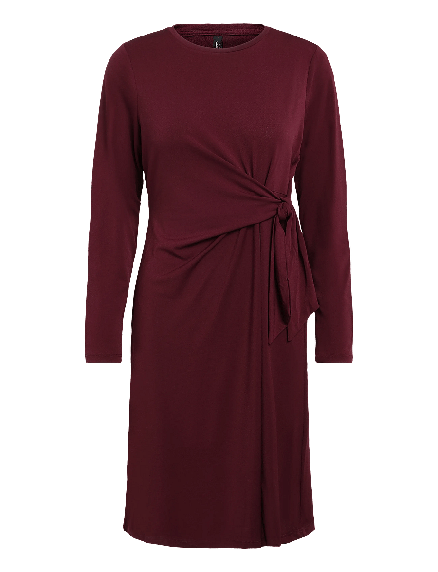 Vero Moda Maternity - VMMJILL LS DRESS JRS - kurze kleider - windsor wine - 0