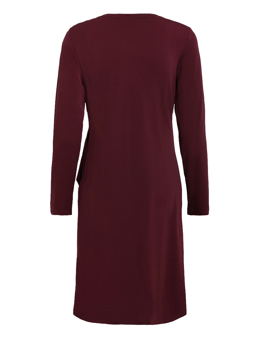 Vero Moda Maternity - VMMJILL LS DRESS JRS - kurze kleider - windsor wine - 1