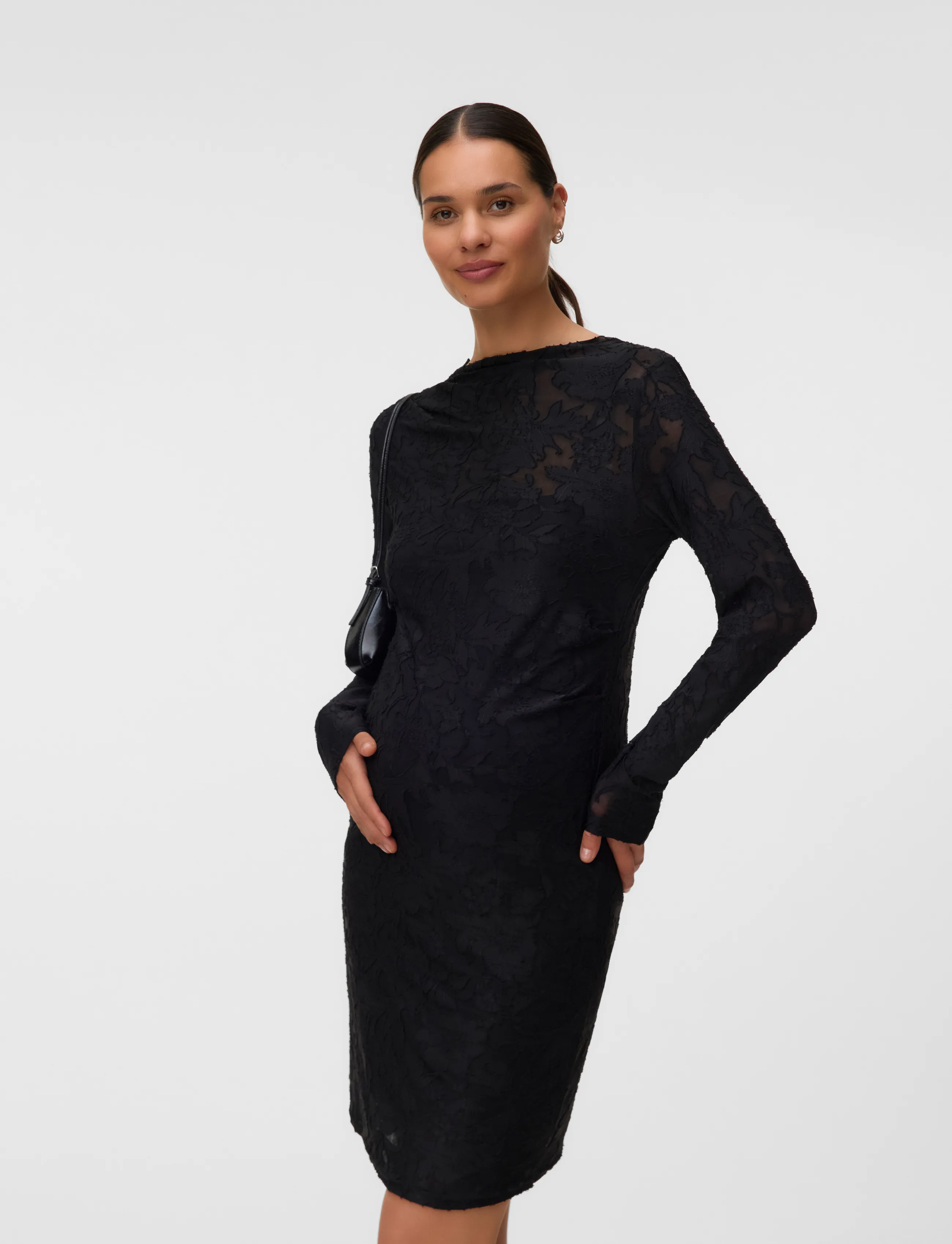 Vero Moda Maternity Vmmlayla Ls Short Dress Jrs, M, Black, Kjoler > Kort Kjole, Dame