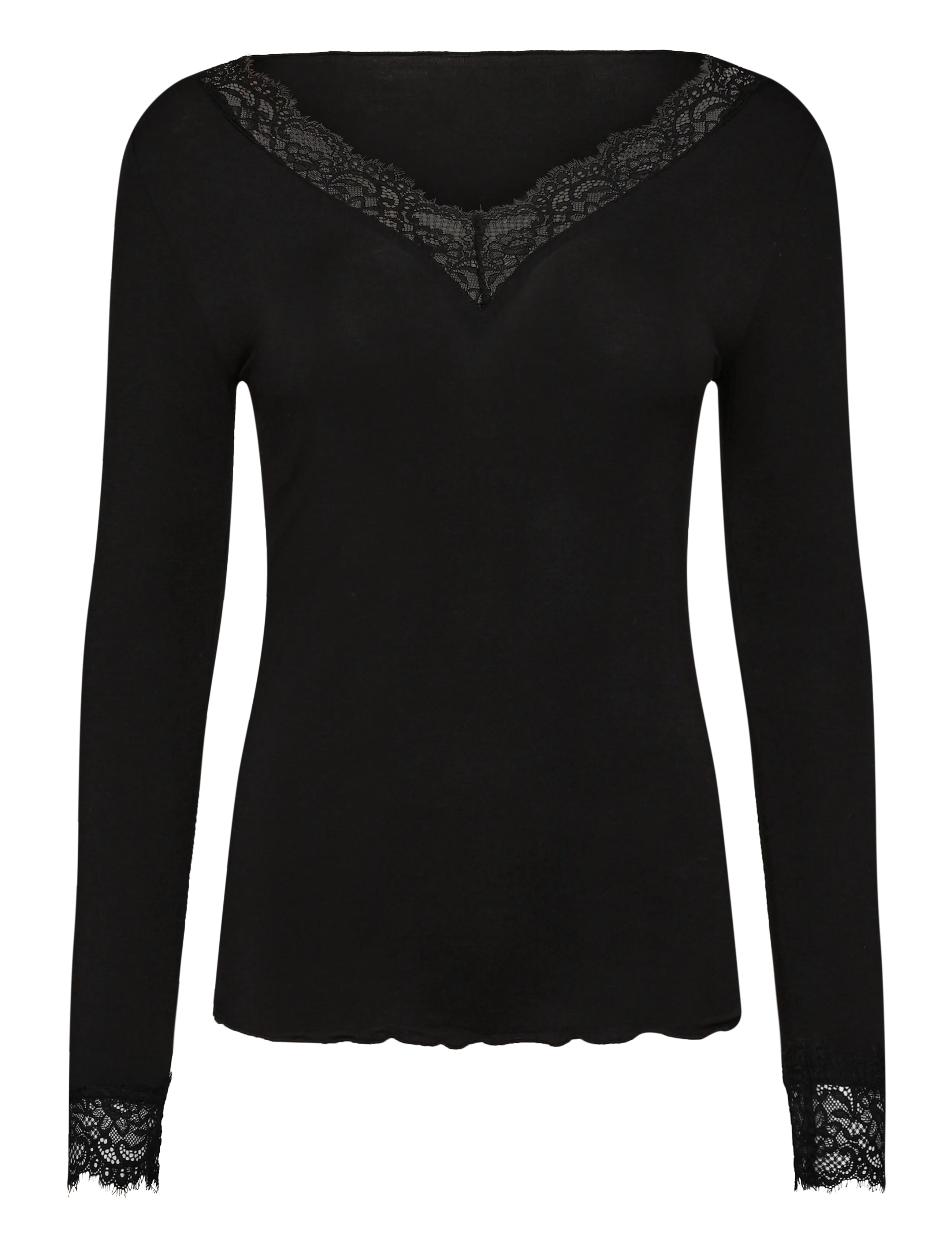 Vero Moda Maternity - VMMSKYE LS V-NECK LACE TOP JRS - tops - black - 0