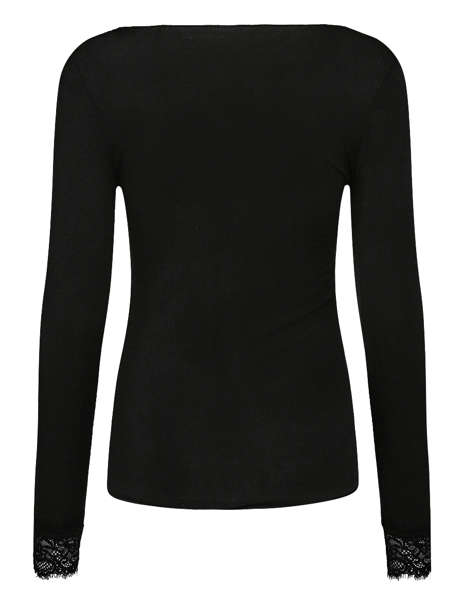 Vero Moda Maternity - VMMSKYE LS V-NECK LACE TOP JRS - oberteile - black - 1