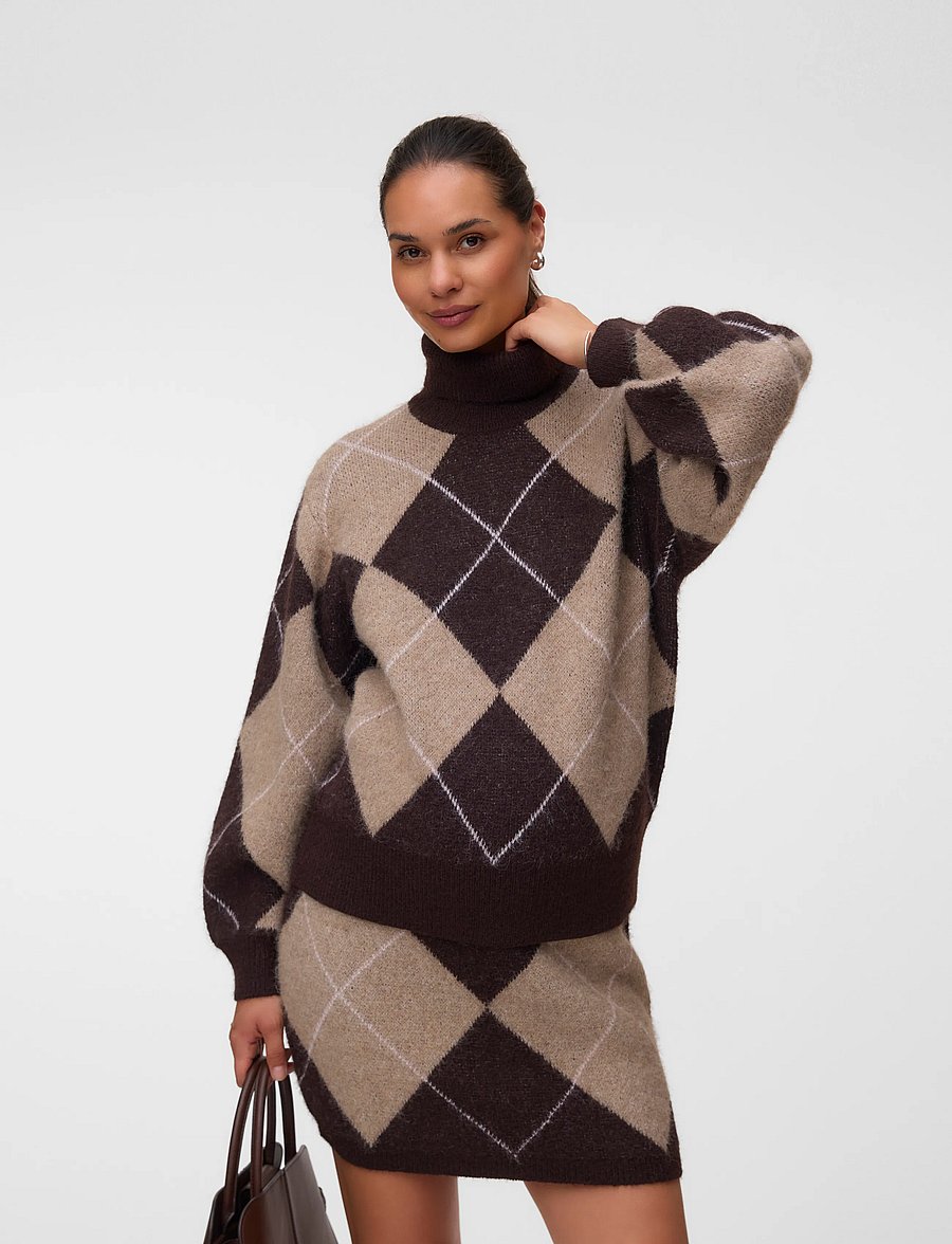 Vero Moda Maternity - VMMDARLA LS ROLLNECK PULLOVER - chocolate torte - 0