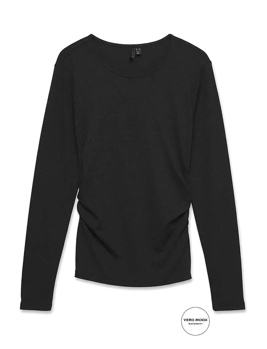 Vero Moda Maternity - VMMKANVA LS O-NECK TOP LX JRS - topid - black - 1