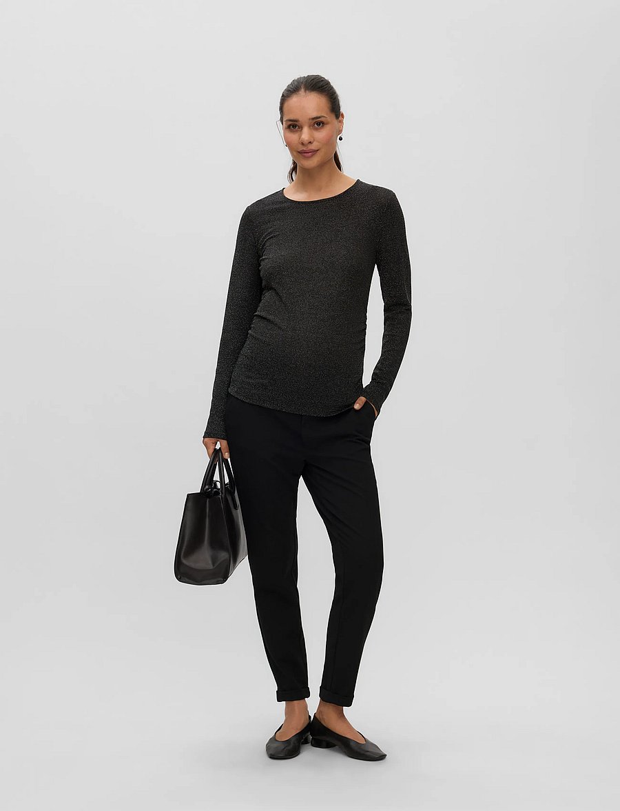 Vero Moda Maternity - VMMKANVA LS O-NECK TOP LX JRS - topid - black - 0
