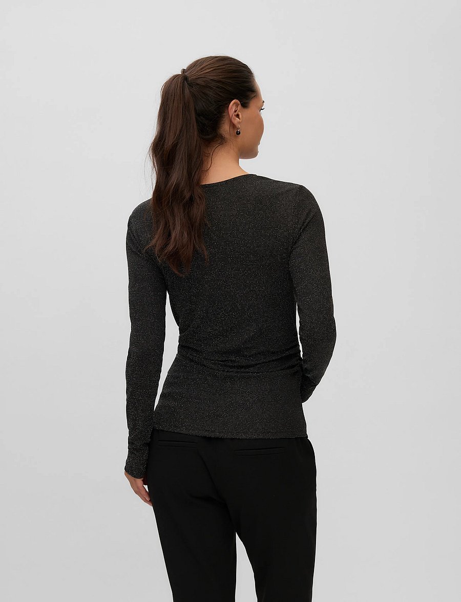 Vero Moda Maternity - VMMKANVA LS O-NECK TOP LX JRS - topid - black - 2