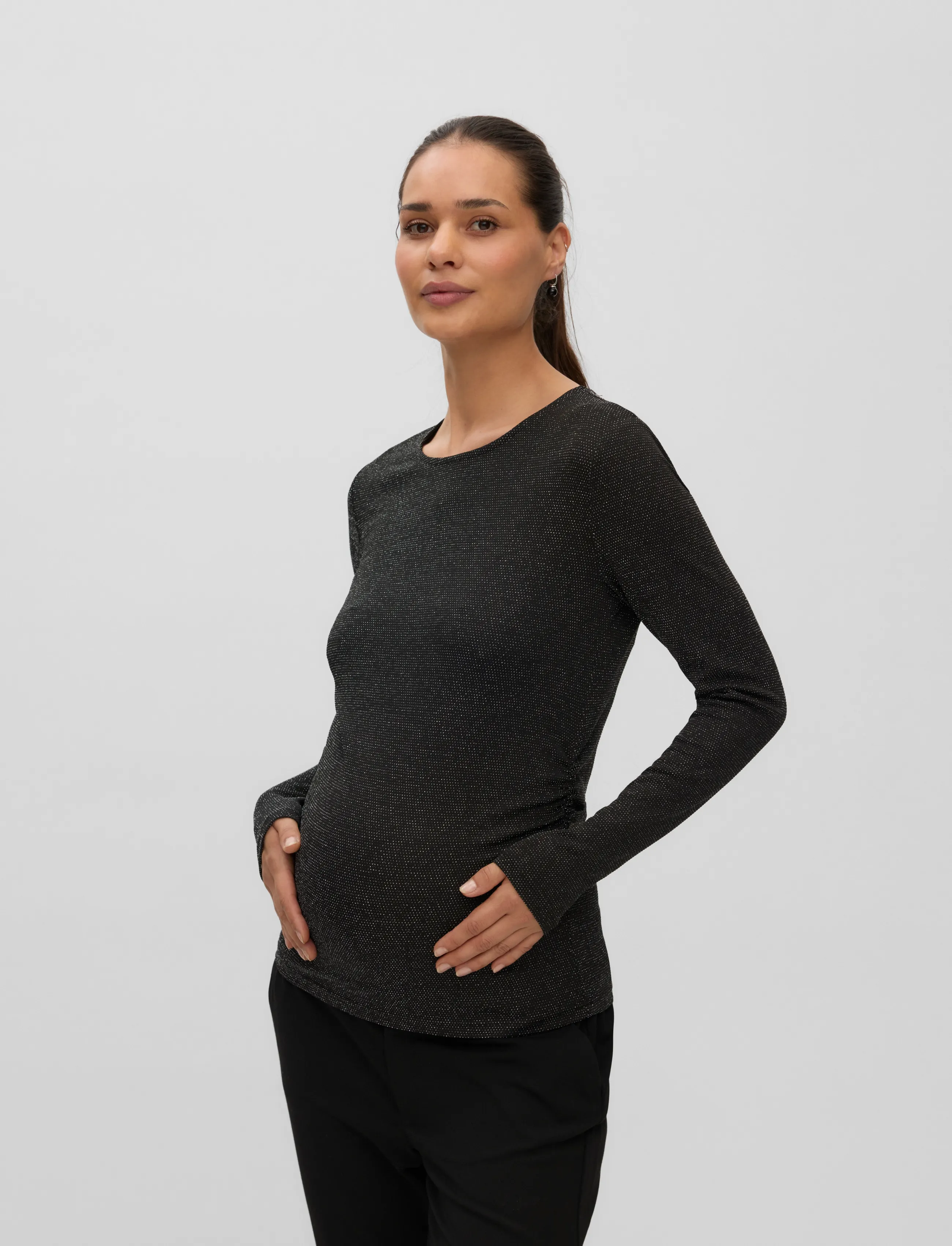 Vero Moda Maternity - VMMKANVA LS O-NECK TOP LX JRS - black - 3
