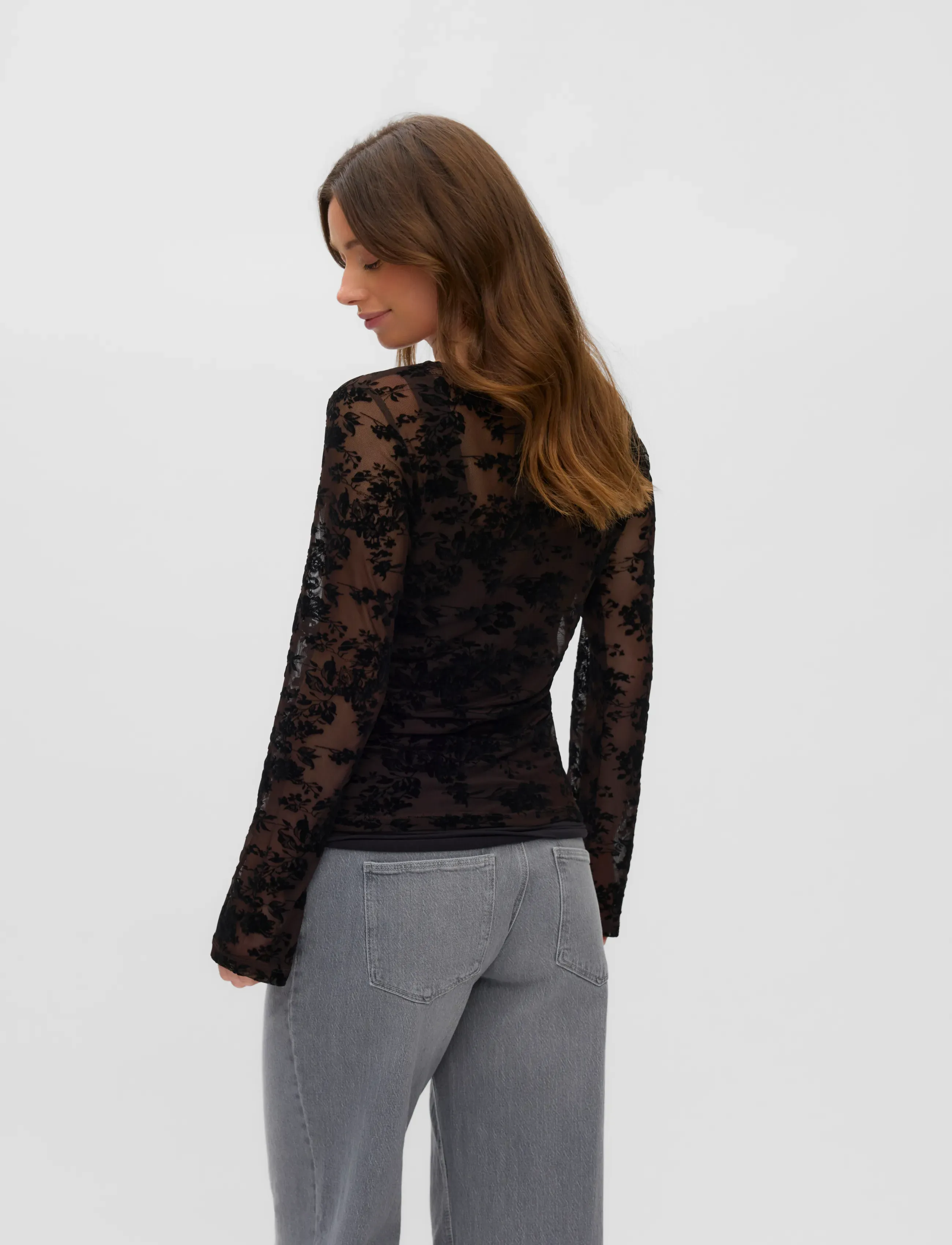 Vero Moda Maternity - VMMFLORA LS O-NECK TOP JRS - autumn clothing - chocolate torte - 3
