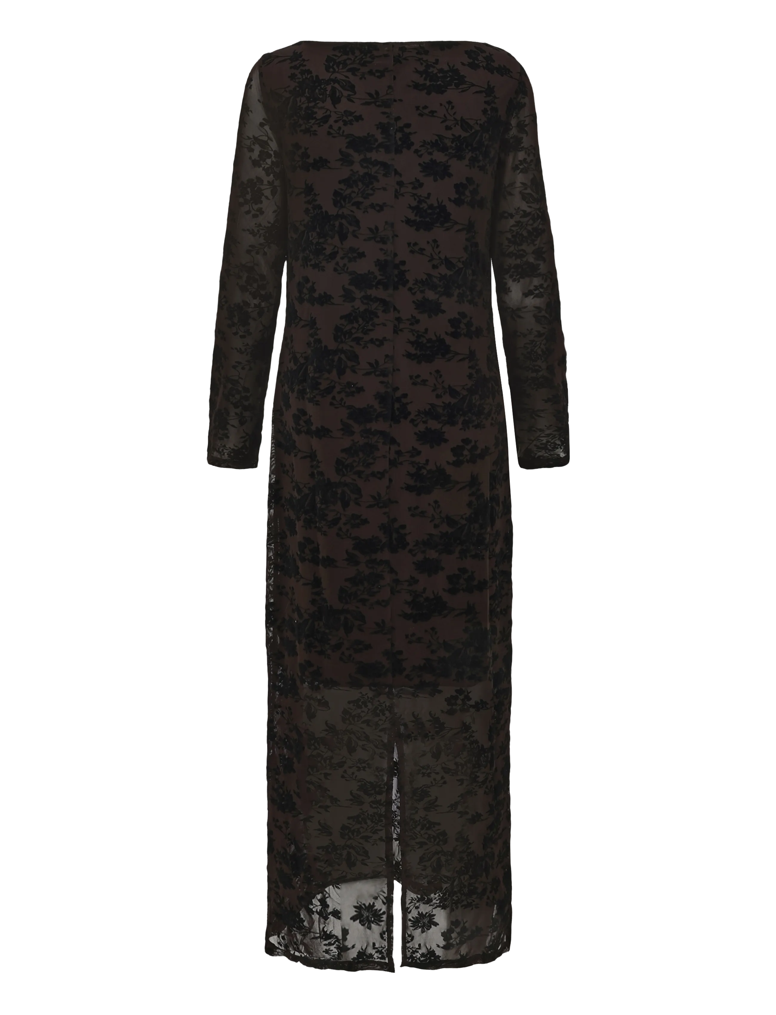 Vero Moda Maternity - VMMFLORA LS BOATNECK ANKLE DRESS JRS - maksikleidid - chocolate torte - 1